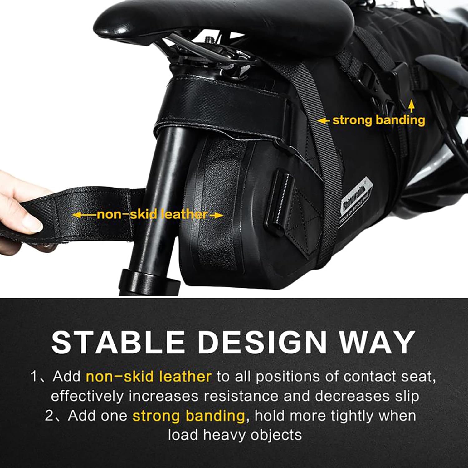 5L Bicycle Bag PVC Waterproof Bike Saddle Bag Cycling Tail Rear Pouch Bag Large Capacity Lightweight Bicycle Accessories
