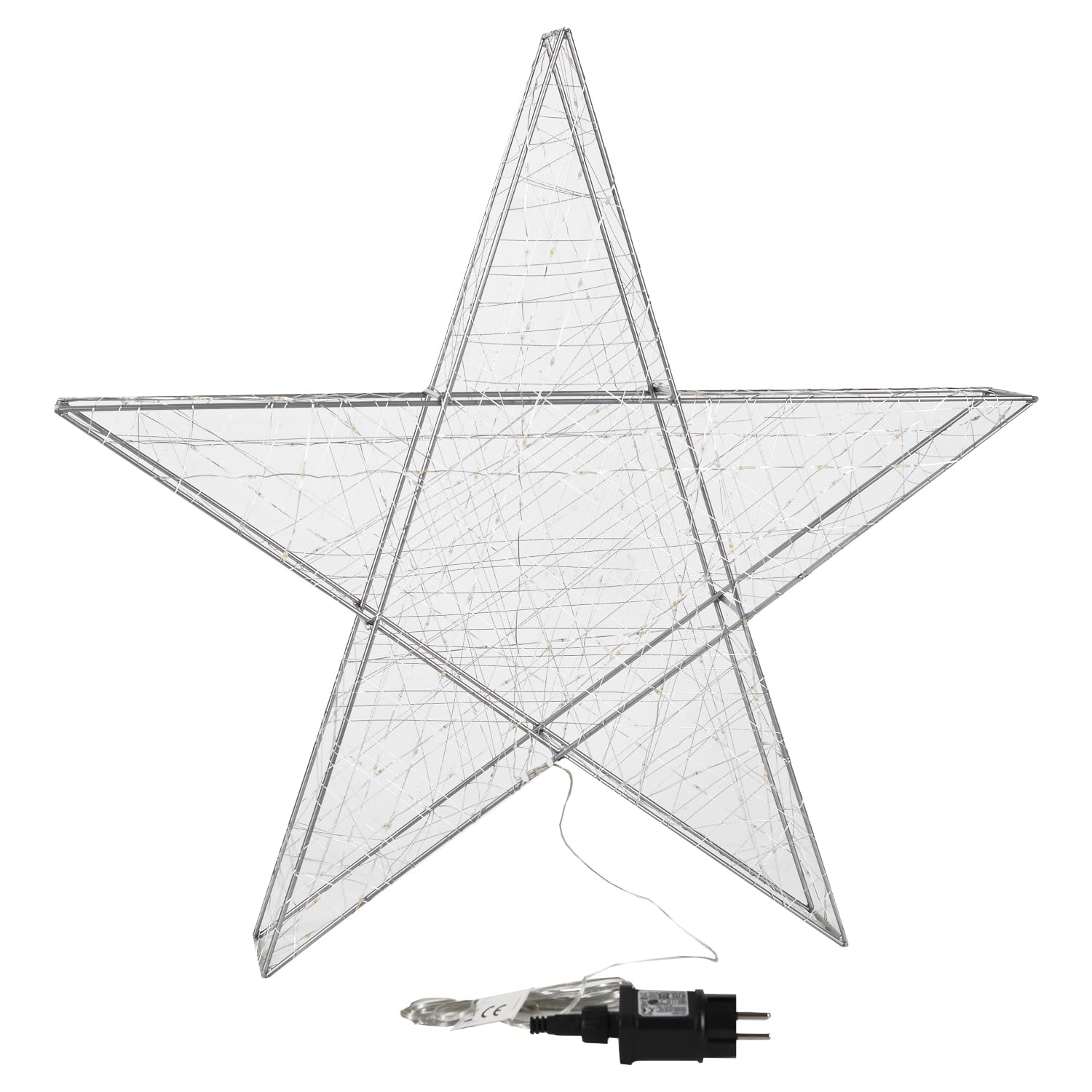 H4L Weihnachtsbeleuchtung LED Stern Weihnachtsstern Deko Metalldraht 190 LED`s
