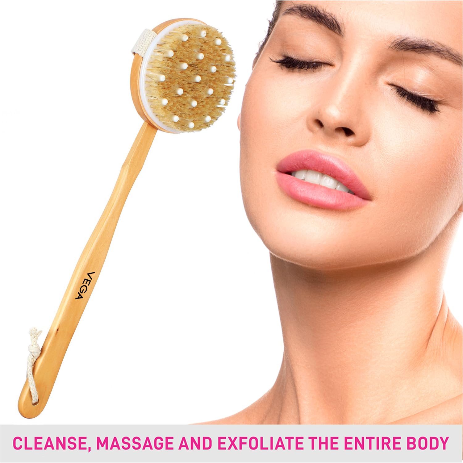 Vega bristle bath brush with massage Vega bristle bath brush with massage