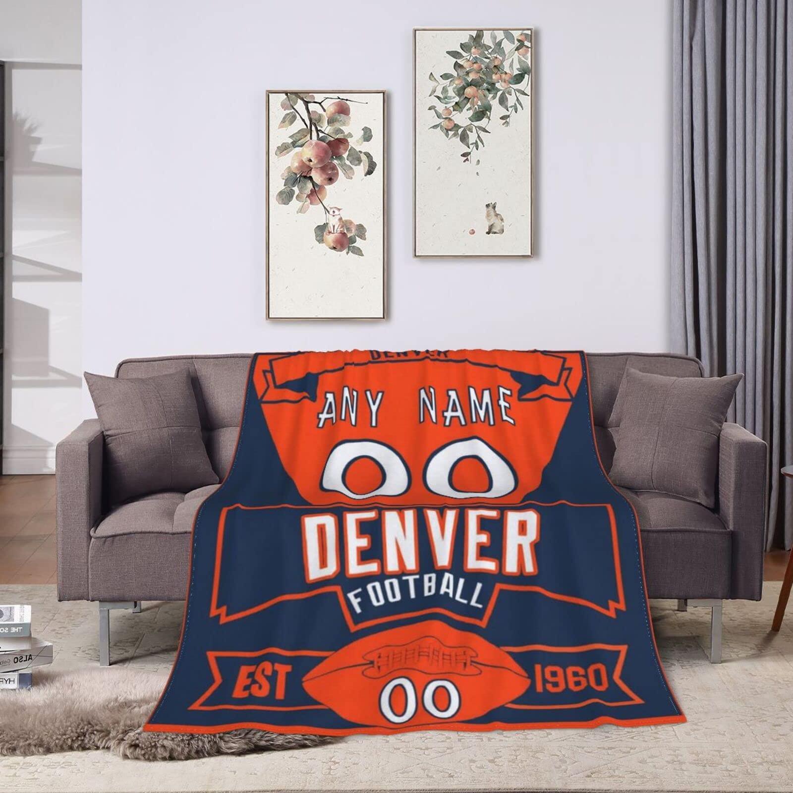 Amazon.com: Custom Football City Blanket for Bed Winter Throw Blankets Fans  Gifts for Men Personalized Add Name and Number, 40 x 50, 50 x 60 : Home  u0026 Kitchen
