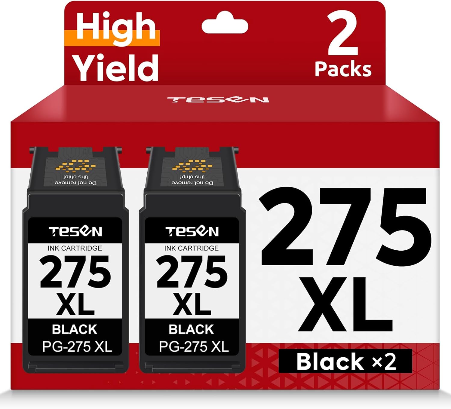 PG-275XL 275XL Black Ink Cartridges Remanufactured Replacement for Canon 275XL 275 PG-275 PG275 XL Black High Yield for PIXMA TR4720 TS3522 TS3500 TR4700 TR4722 TS3720 printer Ink Cartridge (2 Black)