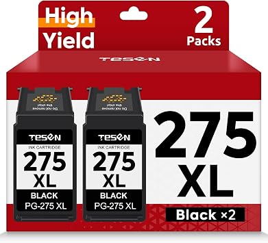 PG-275XL 275XL Black Ink Cartridges Remanufactured Replacement for Canon 275XL 275 PG-275 PG275 XL Black High Yield for PIXMA TR4720 TS3522 TS3500 TR4700 TR4722 TS3720 printer Ink Cartridge 2 Black