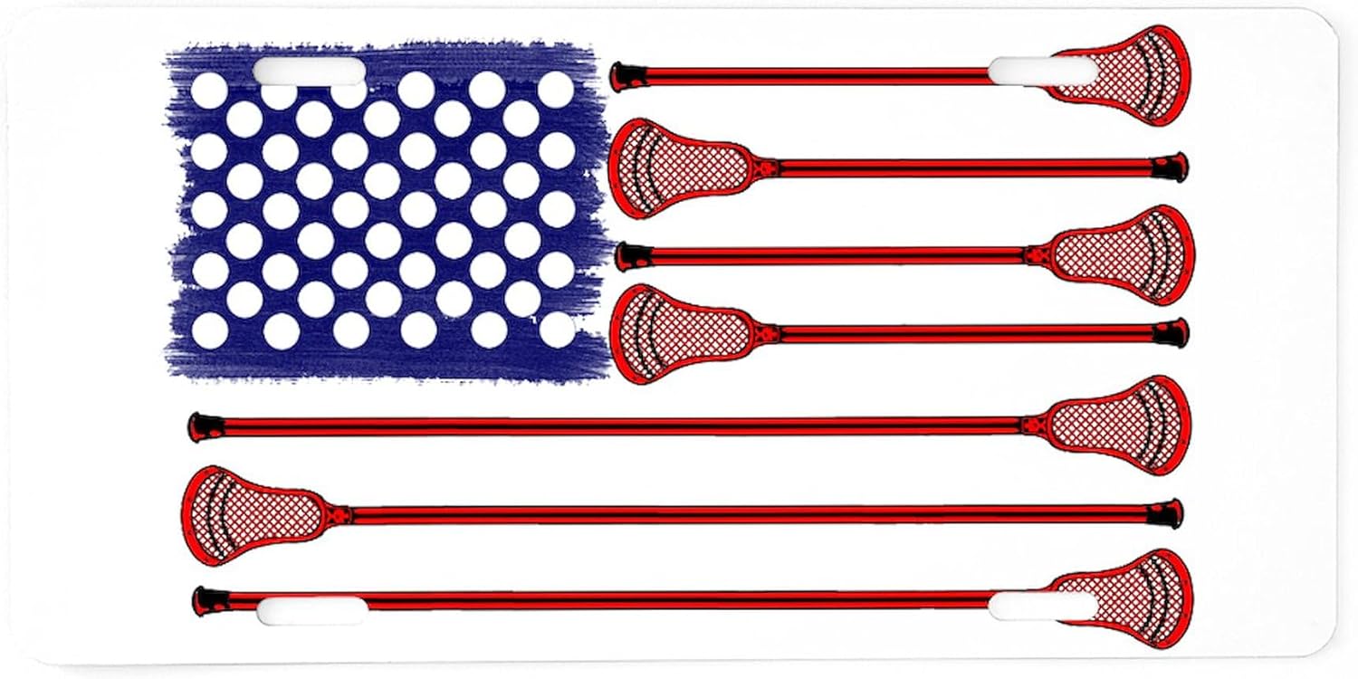 CafePress Lacrosse Americasgame Aluminum License Plate, Front License Plate, Vanity Tag