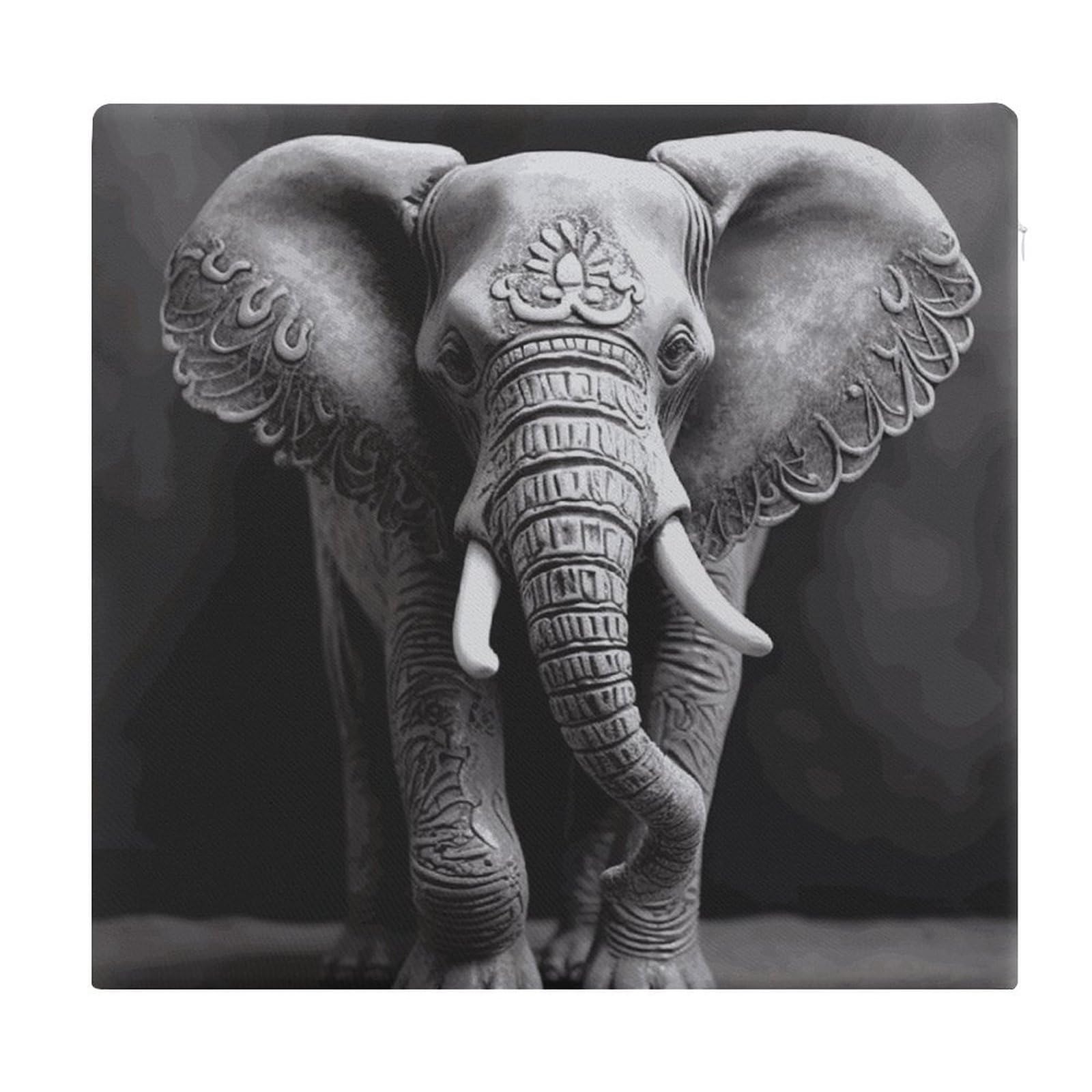 JTREHY Gray Elephant Chair Cushions Non-Slip Bar Stool Cushions Ultra Soft Warm Memory Foam Meditation Cushion Removable Large Square Seat Cushions for Dining Chair 15x14In