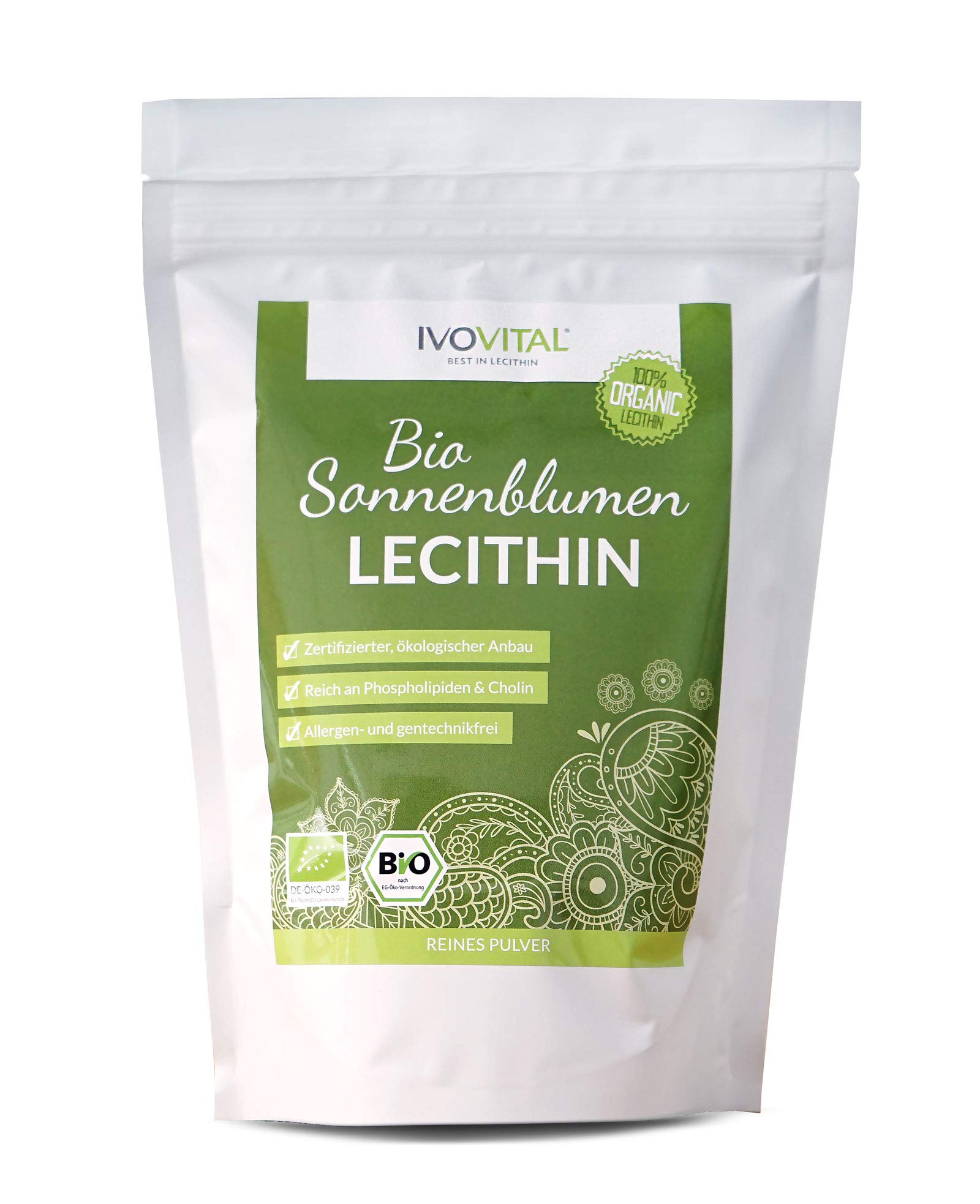 Bio proszek lecytyny słonecznika, IVOVITAL® (certyfikat ekologiczny) (600 g)