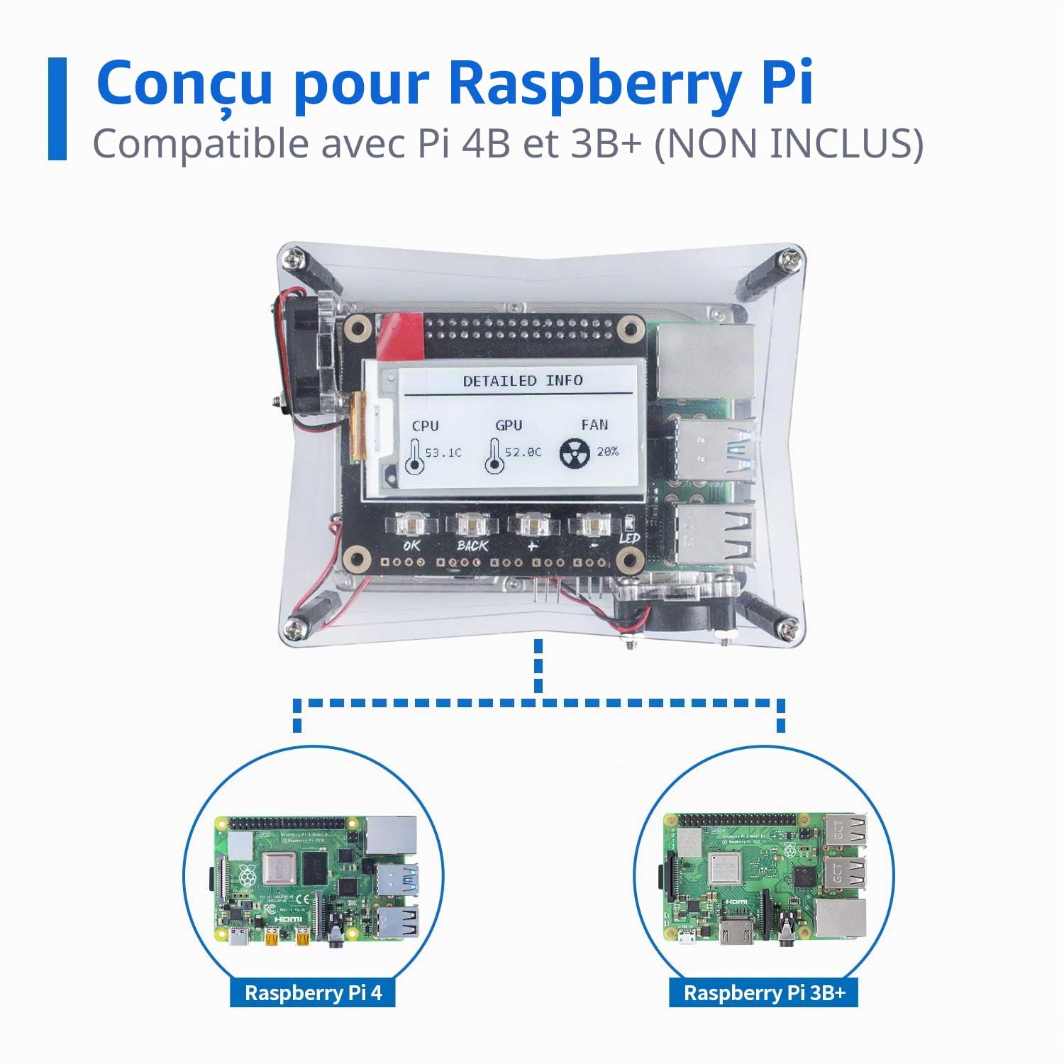 SUNFOUNDER NAS Kit for Raspberry pi 4B 3B+ 3B 3A+ 2B, NAS Hat,Dual Fan, Micro SD Card Included