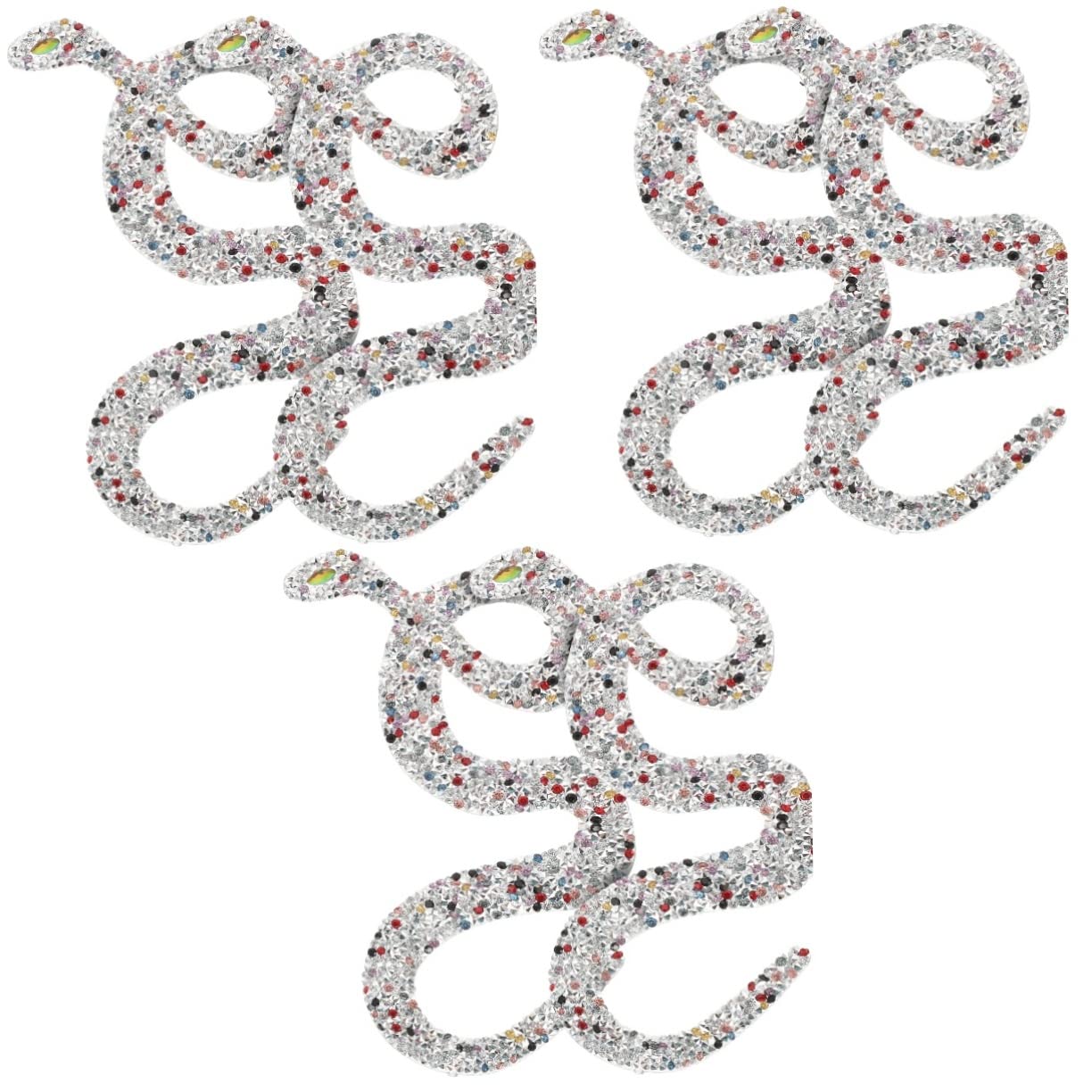 Toppa a forma di serpente di strass fatti a mano da cucire su perline di cristallo distintivo per abbigliamento scarpe applique 2 pezzi (E