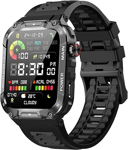 Miniatura 1 de Reloj inteligente militar para hombre con función de llamada, reloj inteligente de fitness para teléfonos Android y iPhone, rastreador de actividad