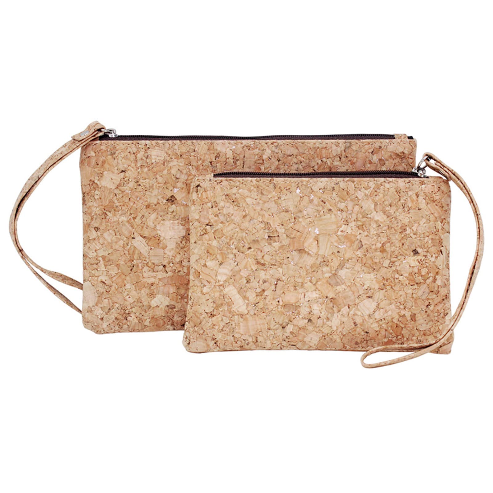 Cartera de mano de corcho natural Cartera de teléfono celular titular de la moneda monedero, Beige, Tamaño único