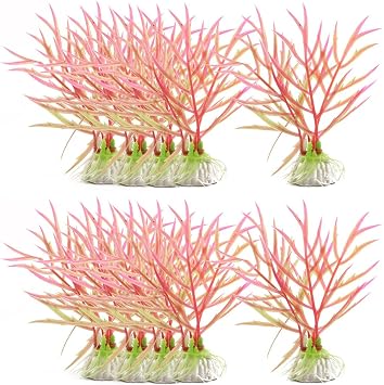 Ruilogod Plastic Grass Designed Home Fish Tank Aquarium Underwater Decor Plant 10pcs Tricolor id 8b3 bfe efb a38 33c