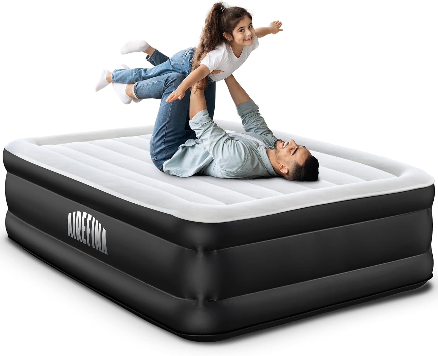 Airefina Full Air Mattress with Builtin Pump, Inflatable Airbed Self