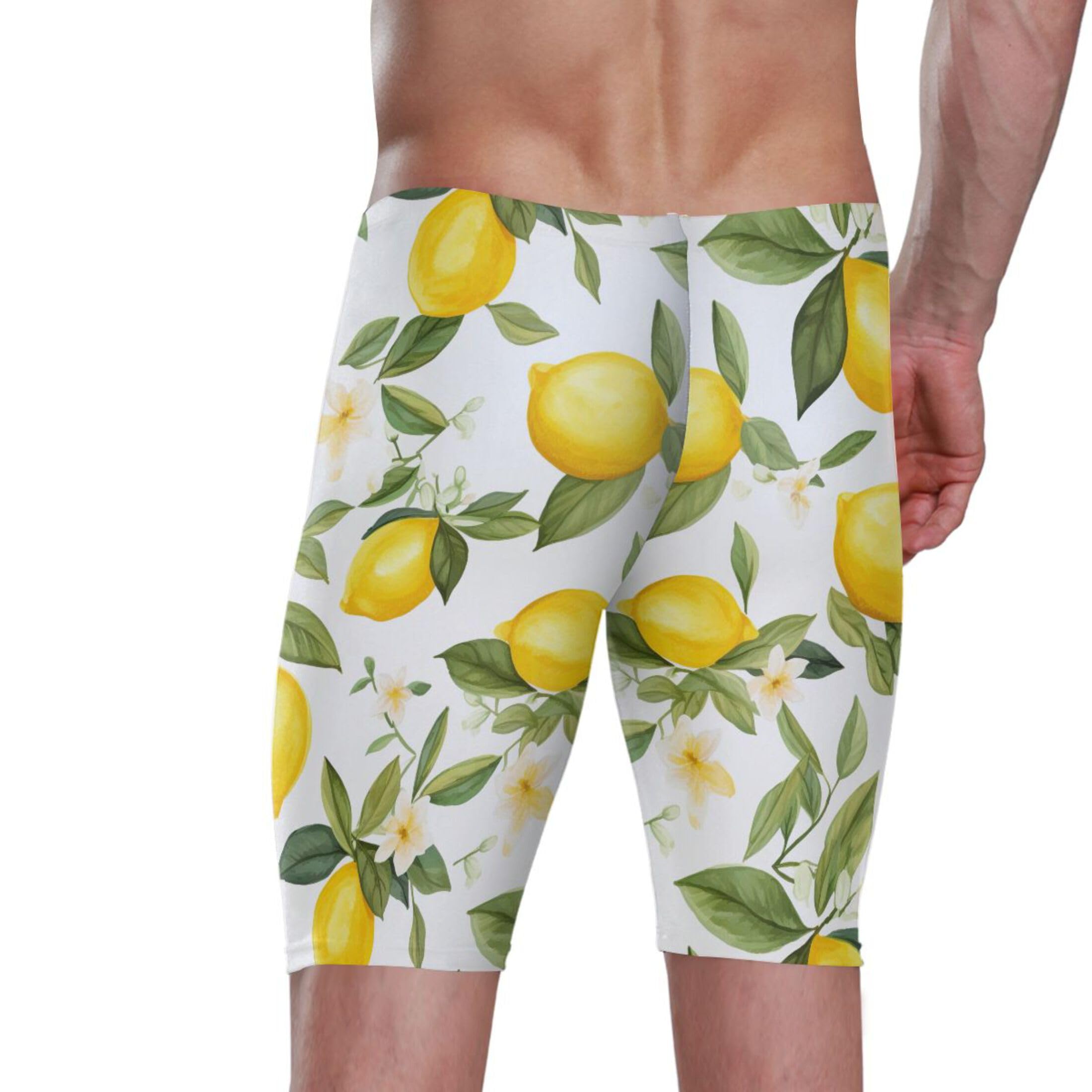 UMIRIKO Lemon Flowers Mens Swim Jammers Swimsuit XL B0401739