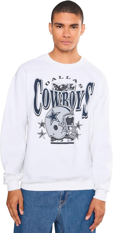 Мужской флисовый свитшот Junk Food Clothing NFL Dallas Cowboys Conversion, цвет: Белый