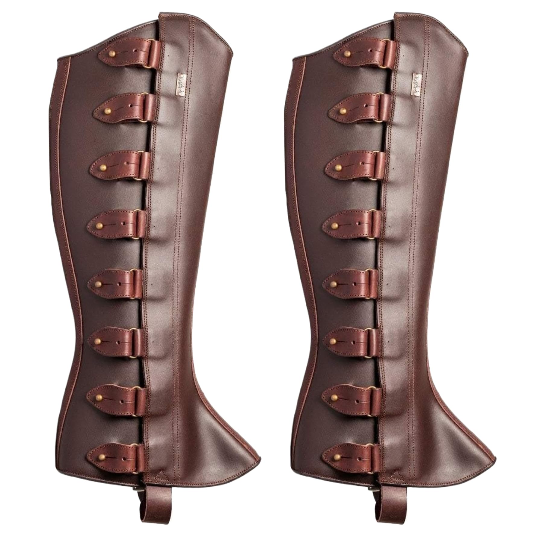 Armure de jambe médiévale avec fixation réglable en cuir synthétique - 8