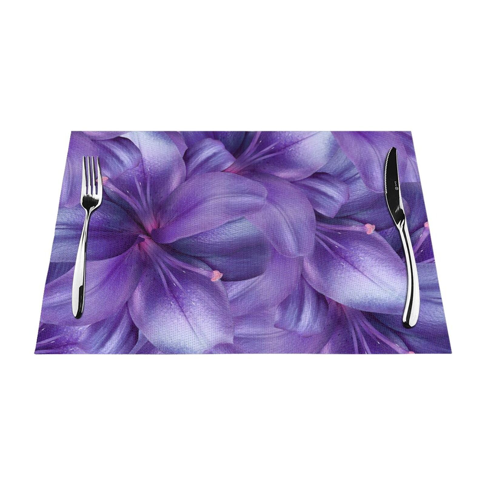 Sets de table lavables violets lot de 6 fini les taches et rayures