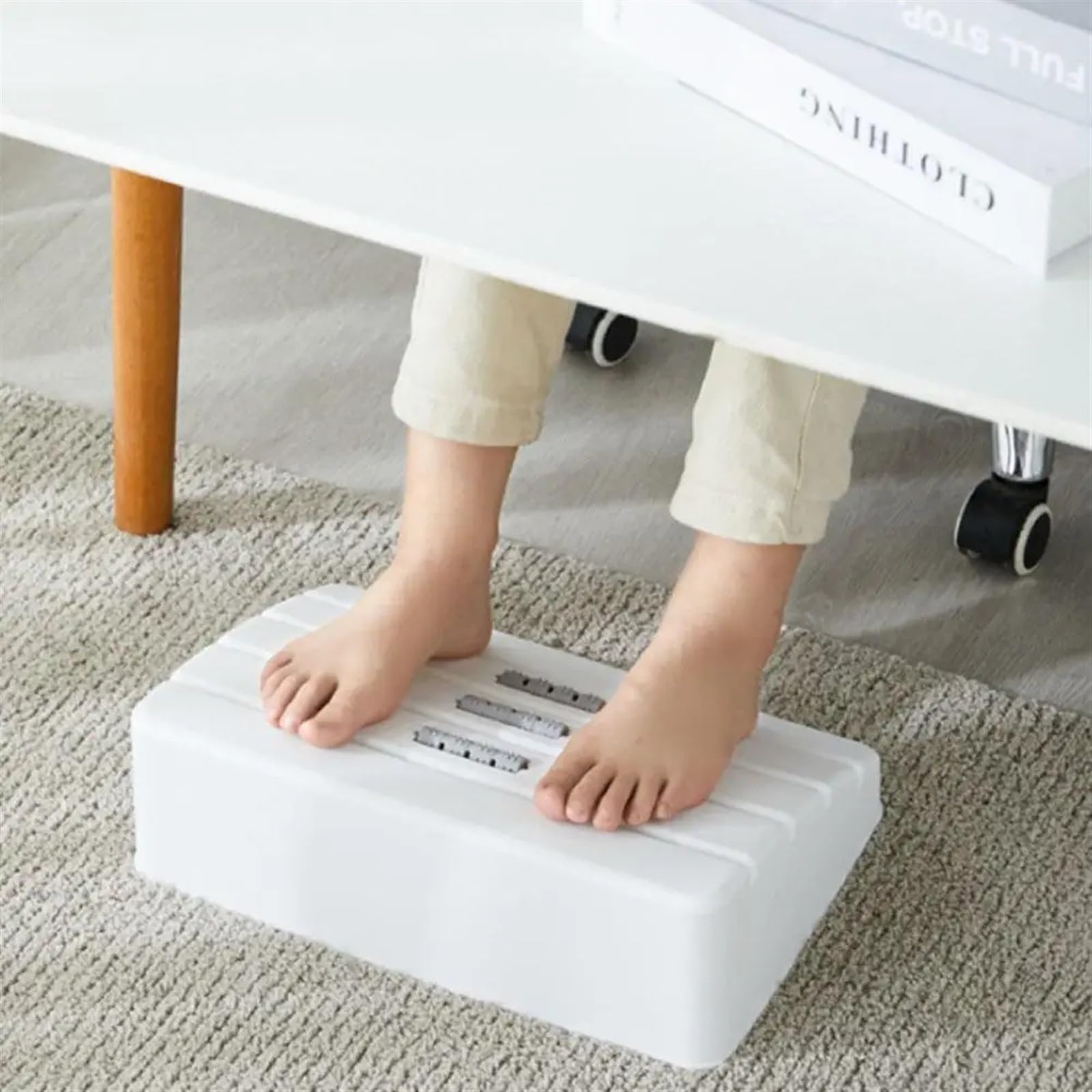 Reposapiés de oficina para debajo del escritorio, Oficina debajo del escritorio Reposapiés Ajuste de altura Multicolor(White)