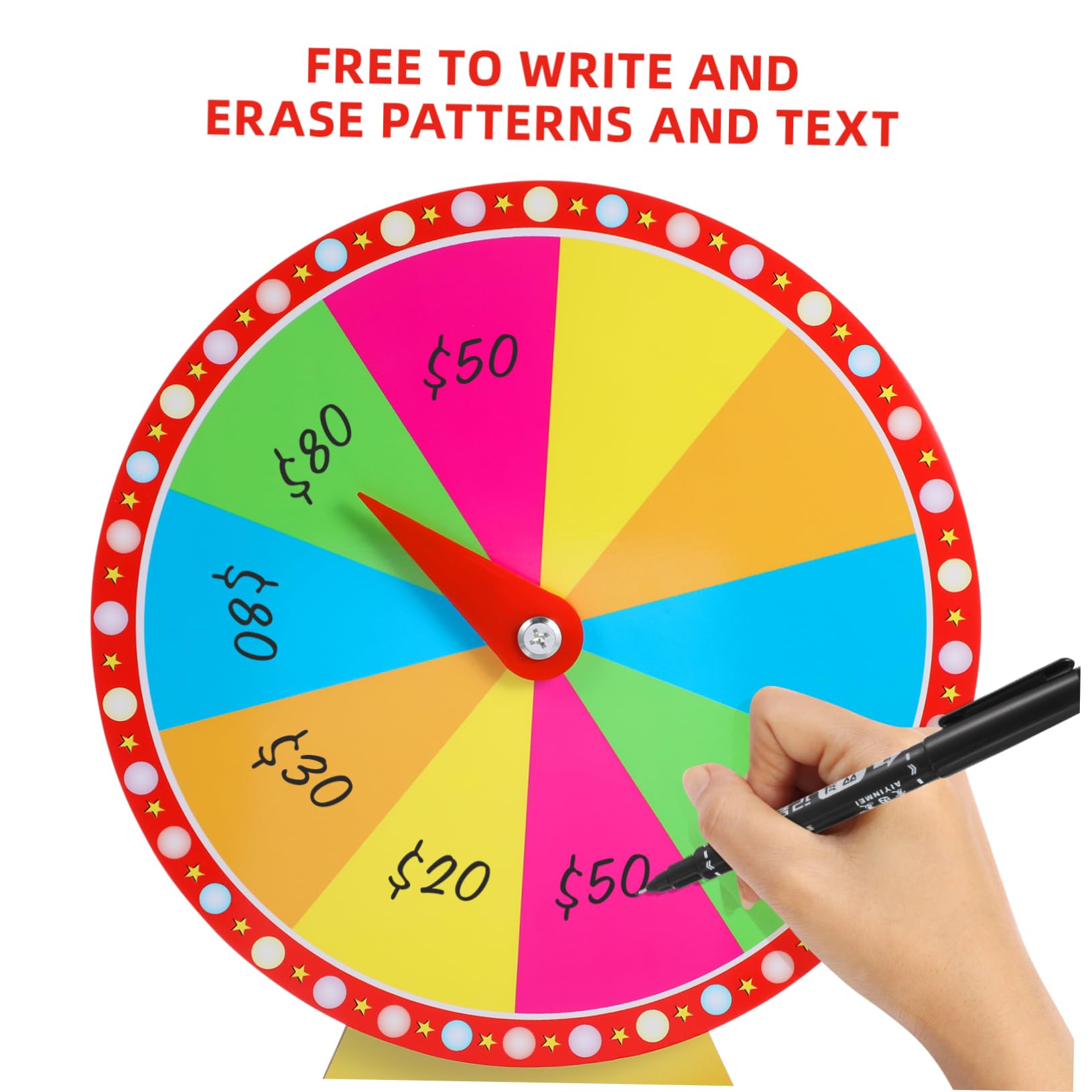 MUCKLILY Big Roulette Wheel Rotating Fortune Wheel Game Perfect for Events Parties