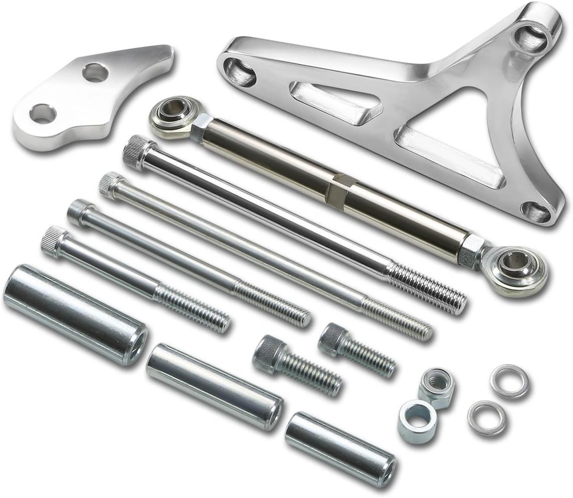 DNA MOTORING Alternator Bracket Adjustable with Tension Rod Compatible with 68-93 Ford 289 302 5.0L V8, ABK-RC4300