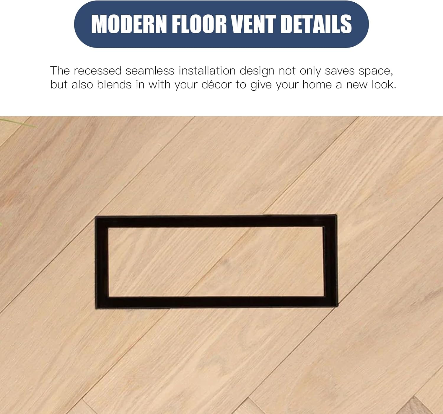 Floor Vents Flush Mount Floor Register All Metal 4X10 Inch Black Color Floor Air Register Heavy Duty Durable Modern Flush Air Vent