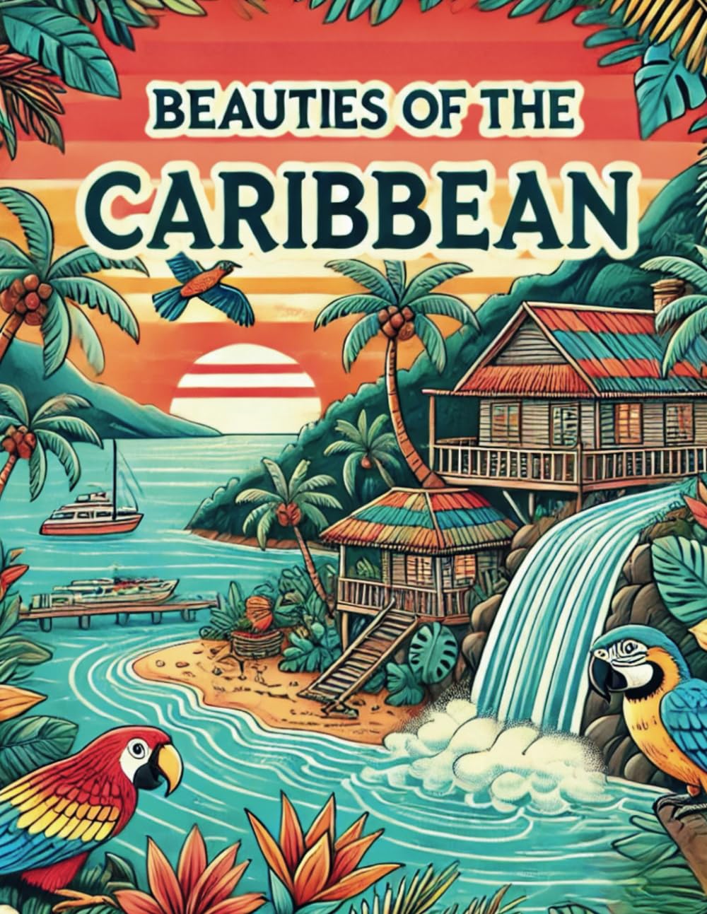 Beauties of the Caribbean. A Coloring Book: Give yourself the pleasure of giving color to this Caribbean gem