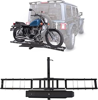 Motorcycle Hitch Carrier With Loading Ramp