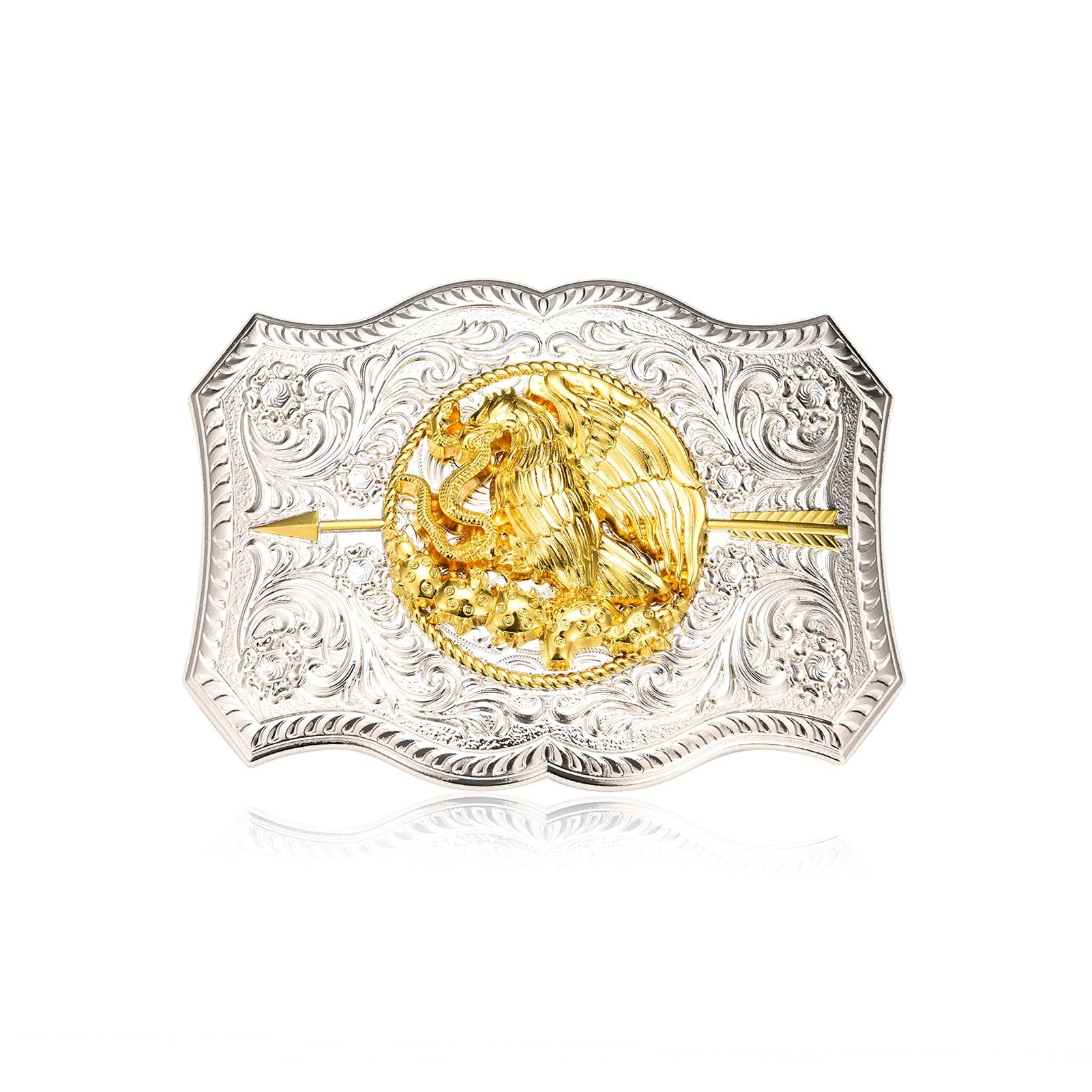 MASOP VOGU Western Belt Buckle for Men Cowboy Long Horn Bull Belts