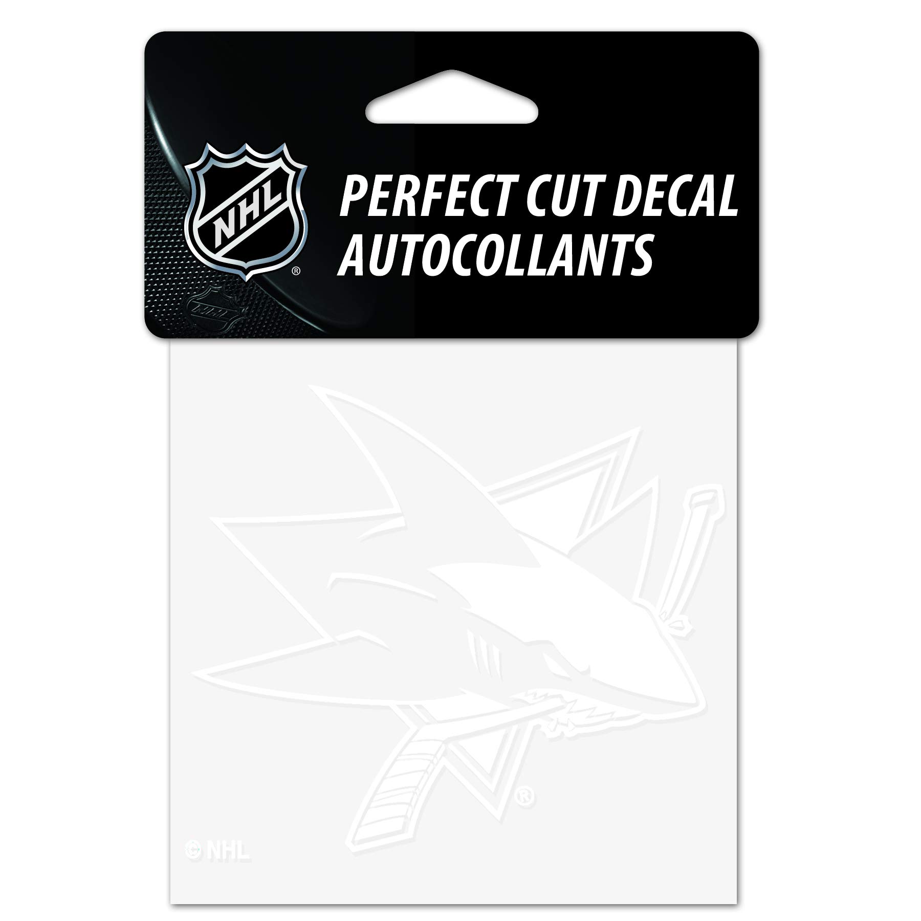 Wincraft NHL San Jose Sharks 4x4 Perfect Cut White Decal, One Size, Team Color