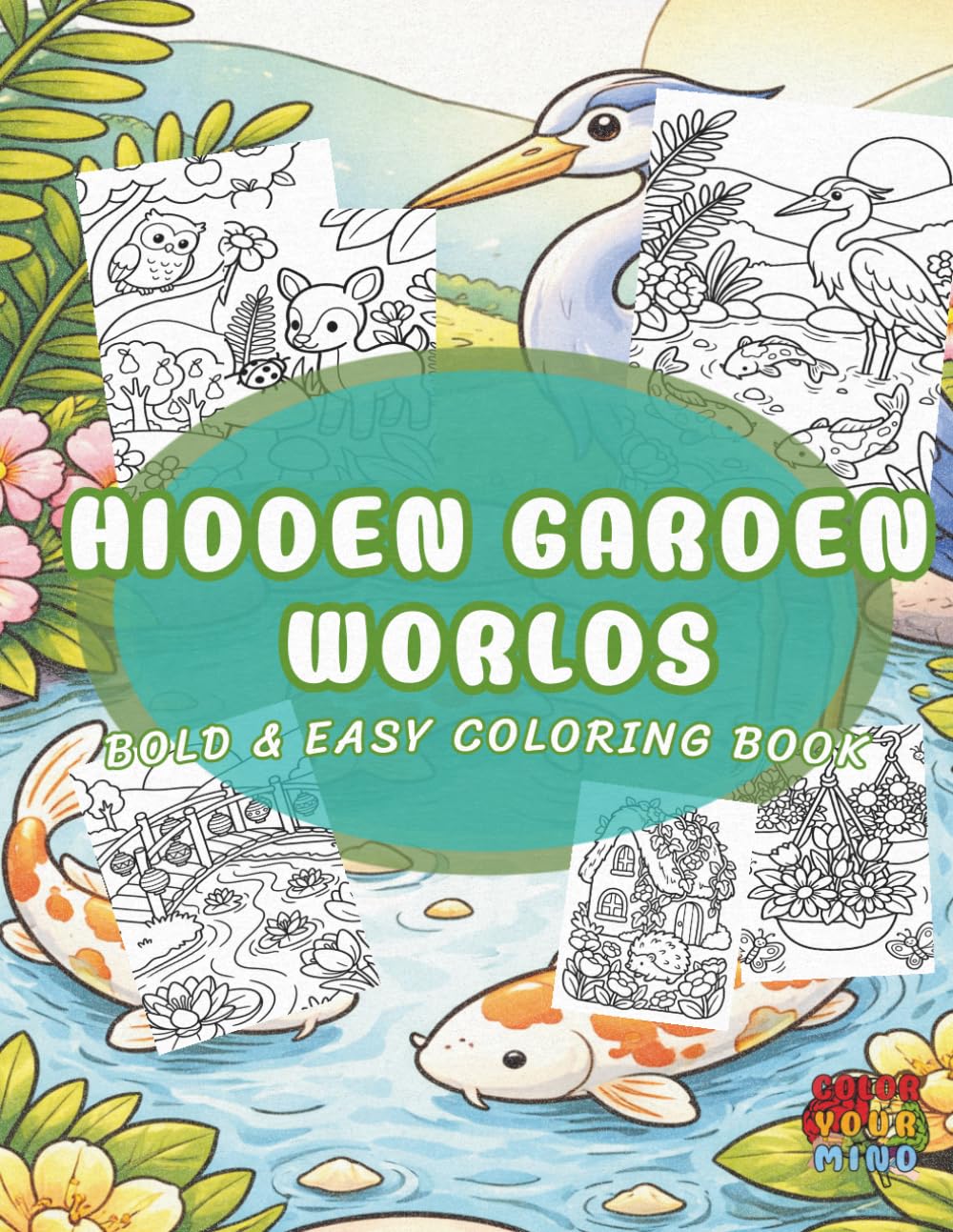Hidden Garden Worlds: Bold & Easy Coloring Book: Hidden Garden Worlds: Bold and Easy Coloring Book for Adults & Relaxation (Places and Spaces - Architecture Worlds)