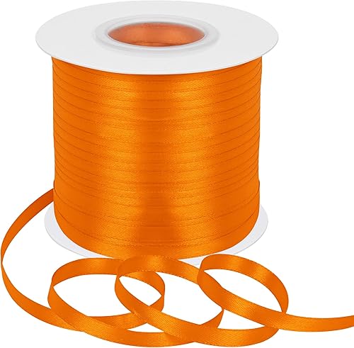 Miniatura 103 de Cinta de satén rosa polvoriento de doble cara, 3/8 pulgadas x 50 yardas, cintas de poliéster rosa polvoriento para envolver regalos, cinta de tela