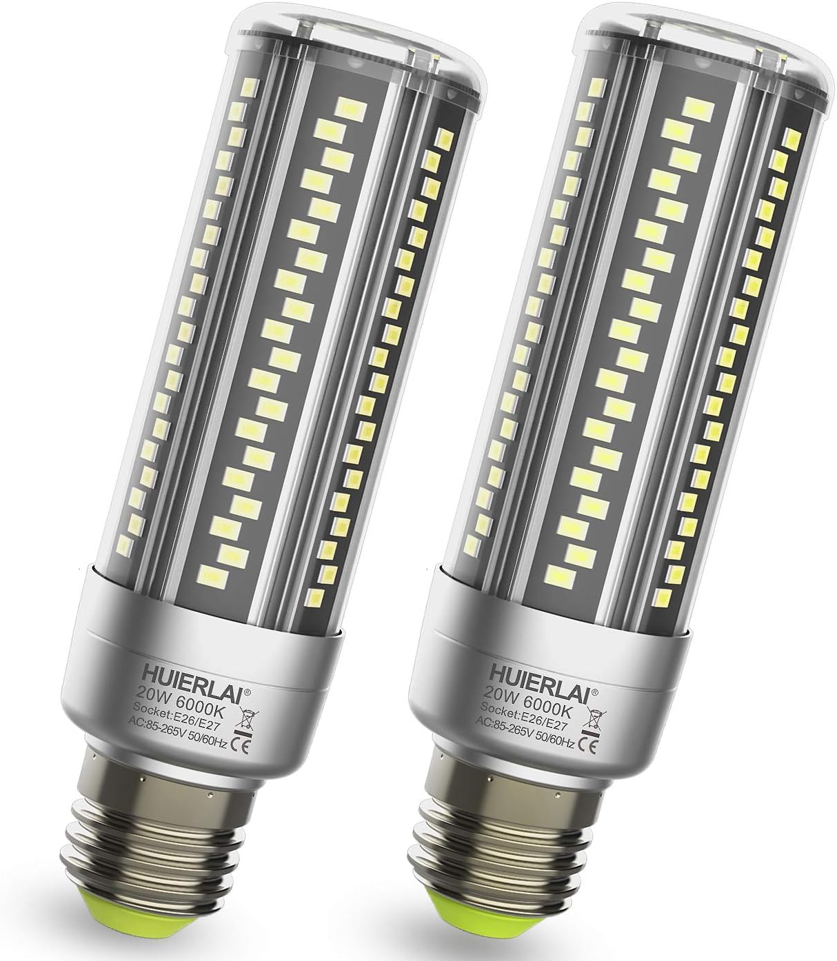 2 Pack High Lumen Bright E26 Led Bulb 20W LED Corn Light Bulb (Equivalent 150W Incandescent Bulbs) 2000LM 6000K Cool Daylight White Led Candelabra Energy Saving Edison Bulbs