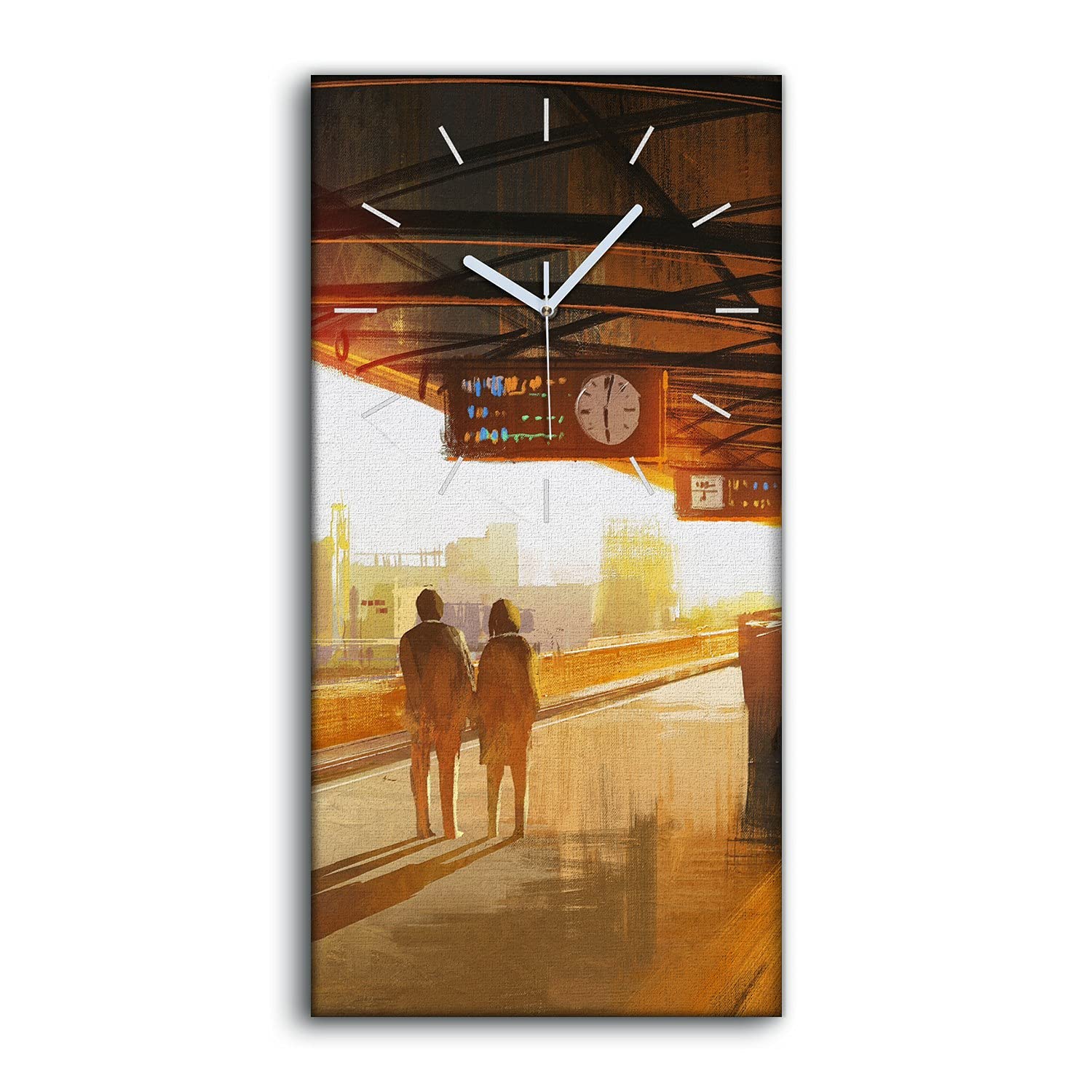 Horloge Décoration Image Salon et Chambre Tableau Art Moderne 30x60cm