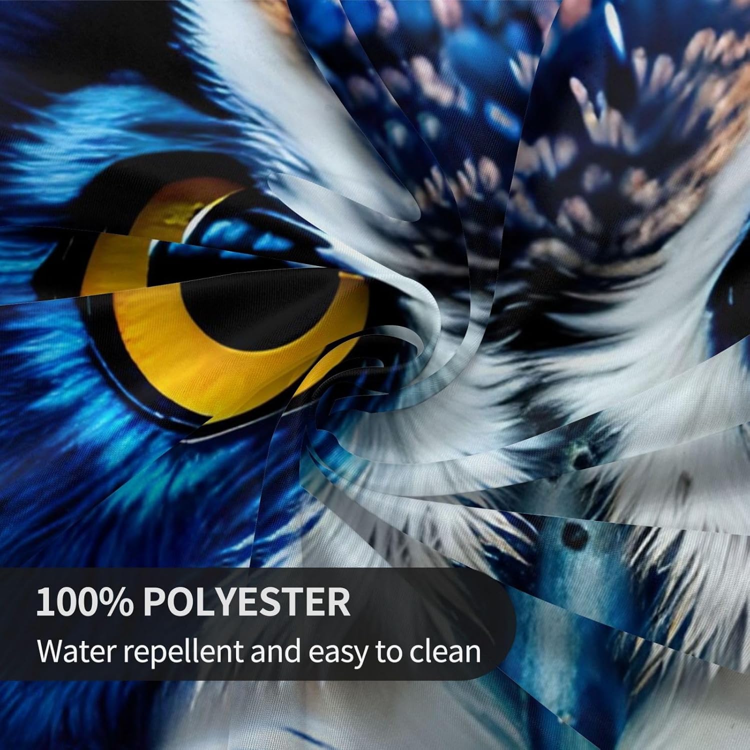 Blue Owl 1 Print Wrinkle Free Dining Table Cover for Birthday Party Farmhouse Tablecloths Up to 60 x 60 Inches