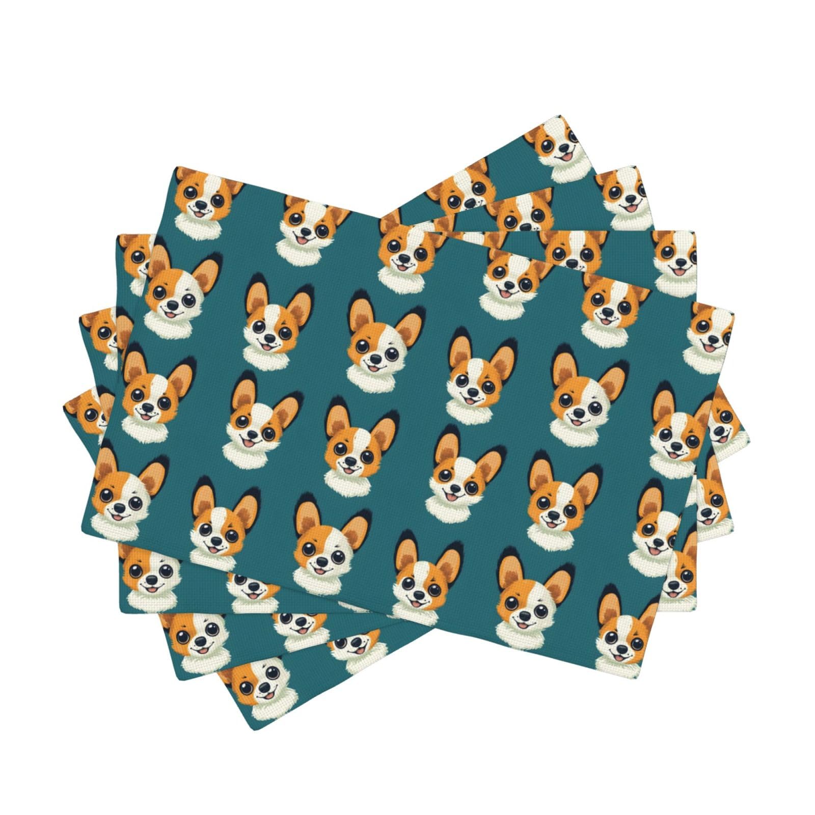 Sets de table de salle à manger motif chien mignon thermorésistants