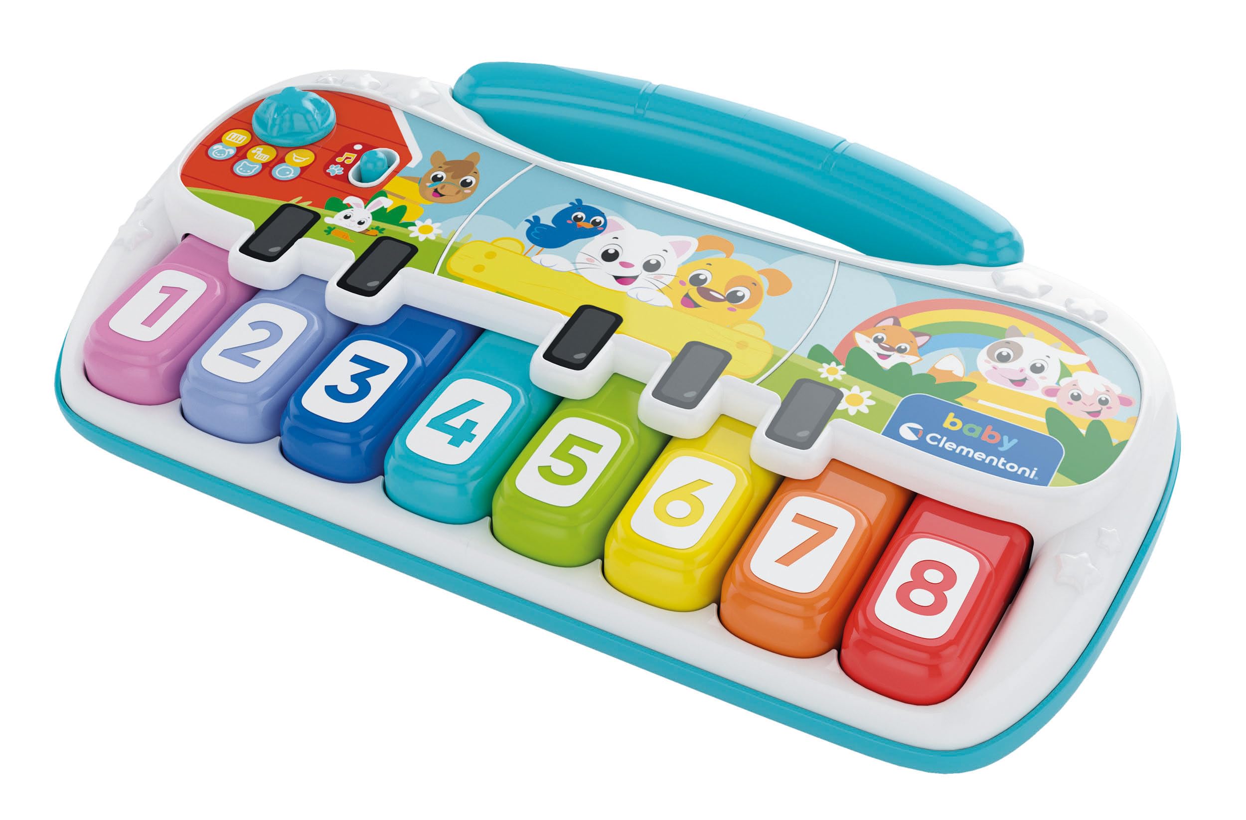 Clementoni Baby Pianola degli Animali, Gioco Musicale Prima Infanzia Bambini 18+ Mesi, Tastiera Elettronica Interattiva, Stimola Lo Sviluppo Cognitivo e Creativo, Lingua Italiana, 17938