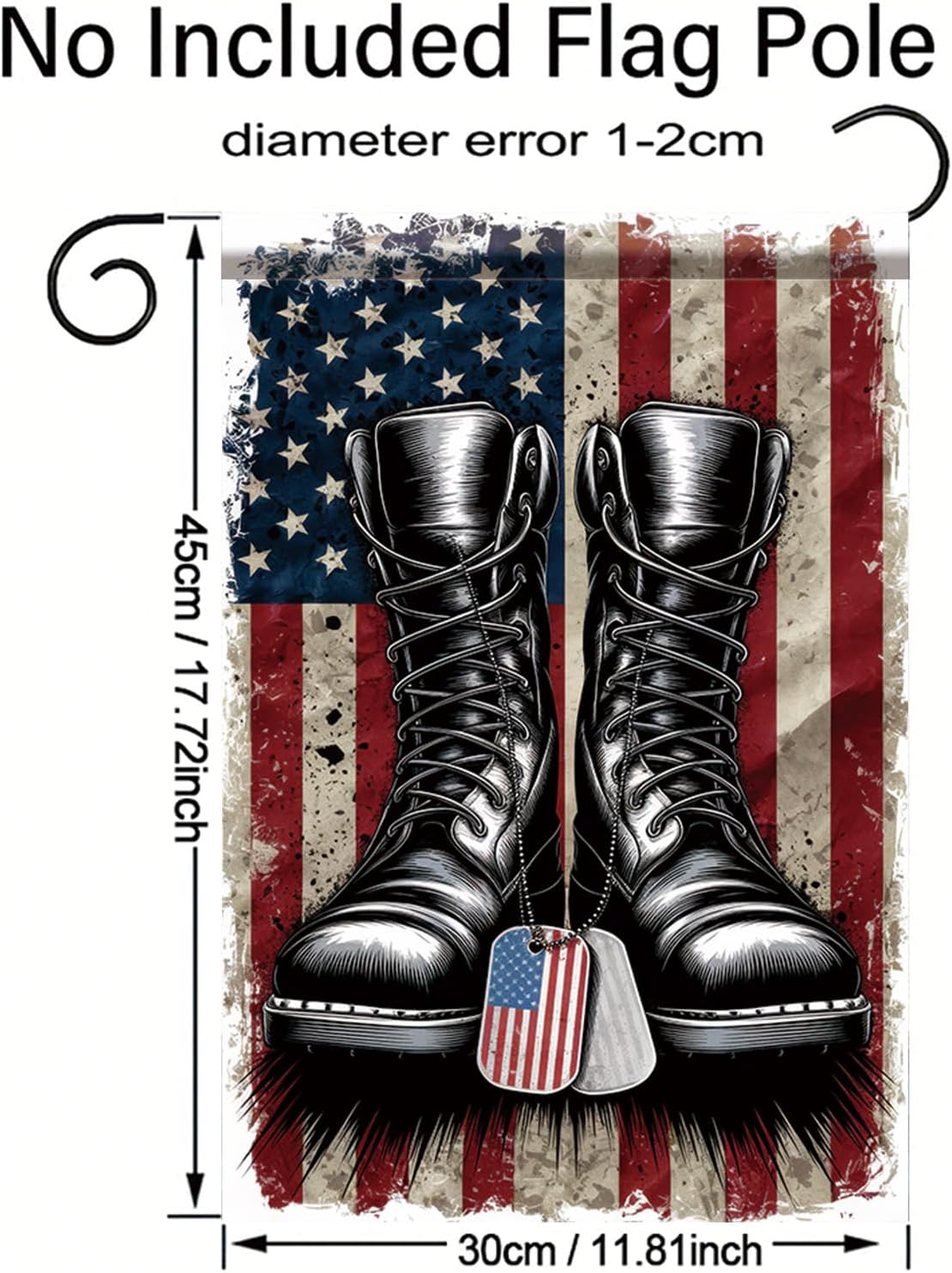 Patriotic Military Boots Garden Flag 12x18 Inch Double Sided Honor Veterans Military Veteran Soldier Boots Cross America Yard Outdoor Decoration - Image 8