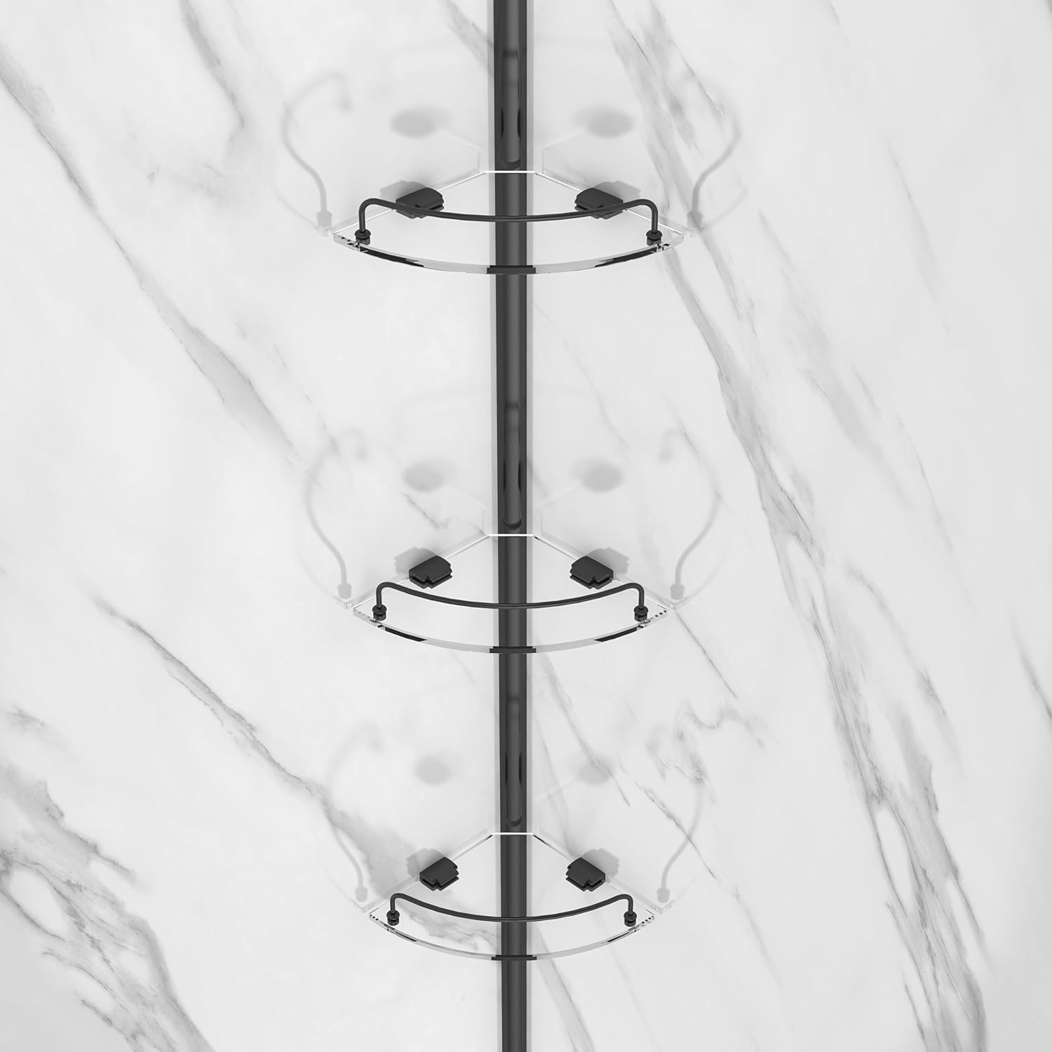 Capri 38 in. W x 38 in. D x 79 in. H Neo Angle Corner Shower Enclosure in Black Finish, 1/4 in.Clear Glass Pivot Shower Door Kit (Black, 38 x 38 x 79)