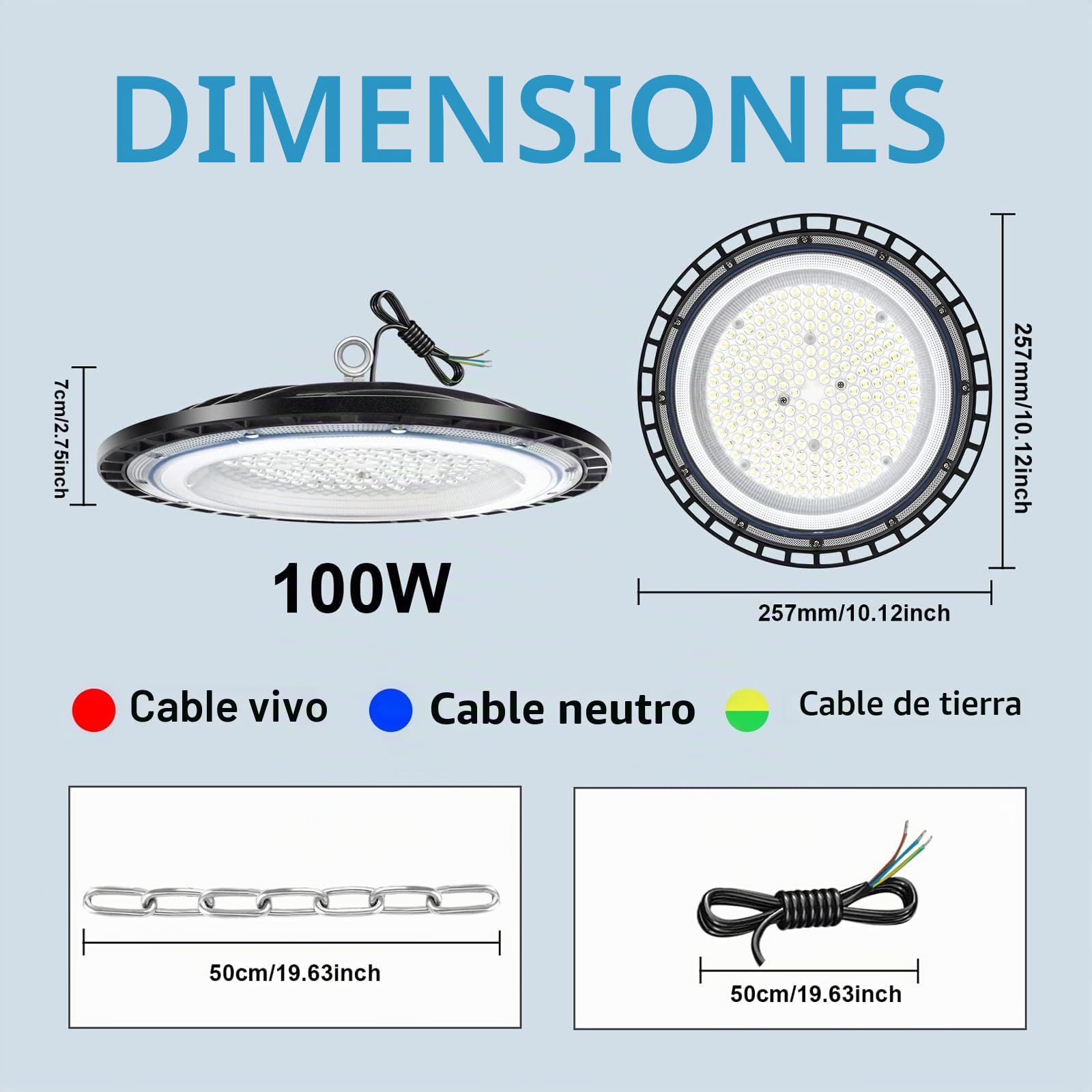 UFO LED Lámpara de Alta Bahía,6000K-6500K LED Iluminación de Almacén,100W 15000LM Iluminación Comercial,IP65 Impermeable Naves Industriales Para Patio,Garaje,Fábrica,Taller(6 Pack, 100W)