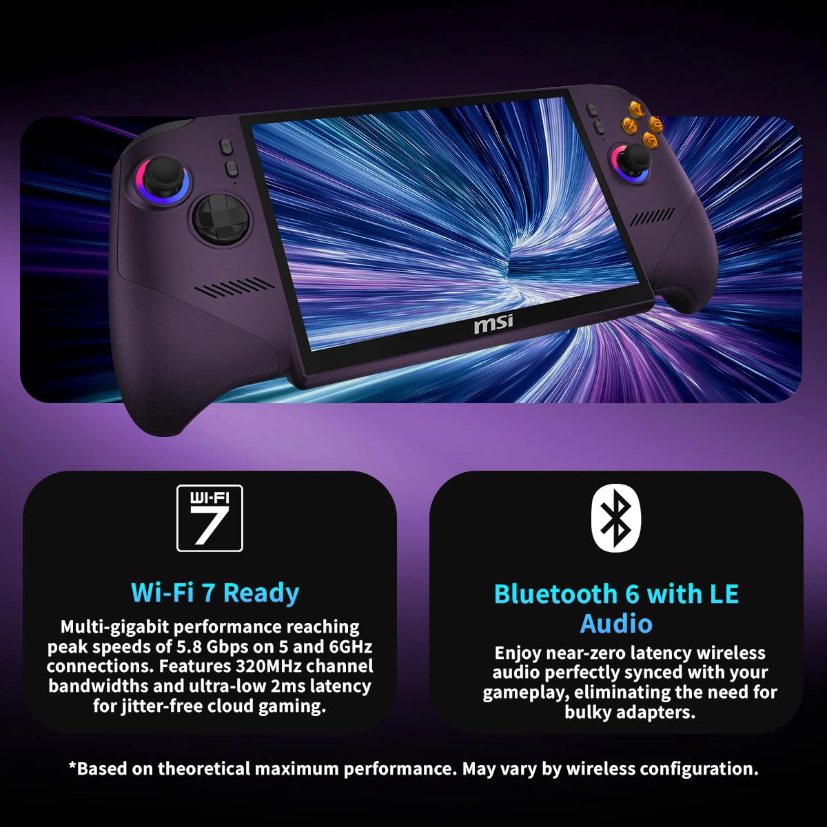 MSI Claw 8 EX AI+ - PC portatile da gioco con processore Intel Arc G3 Extreme, display IPS da 8 pollici a 120 Hz, trigger effetto Hall, Cooler Boost Hyperflow, batteria da 80 Wh per lunghe sessioni