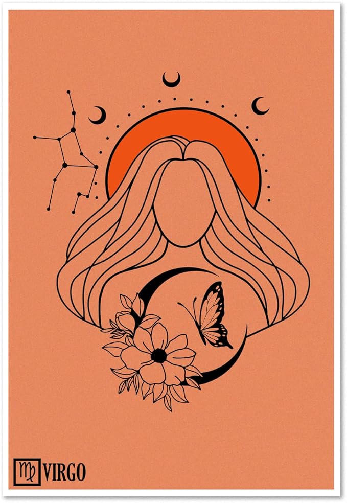 Virgo Zodiac Art Poster | Constellation: Virgo | home decor, poster art, poster print, nursery decor, office decor, modern wall art, zodiac sign (13x19)