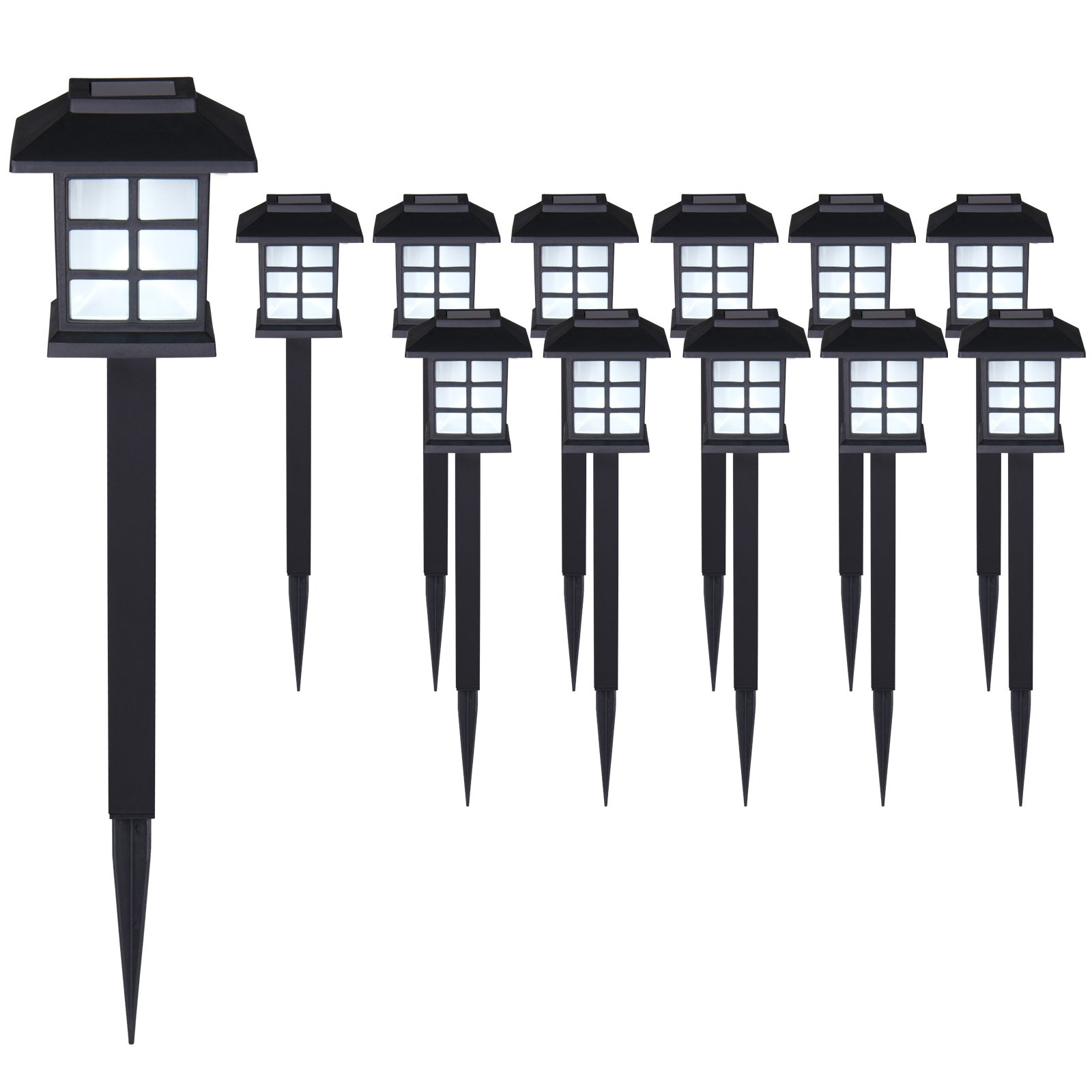 Monzana® Light/Black Led Pathway 12Pcs