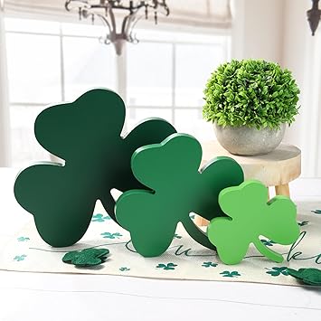 Three Sizes Wooden Shamrocks