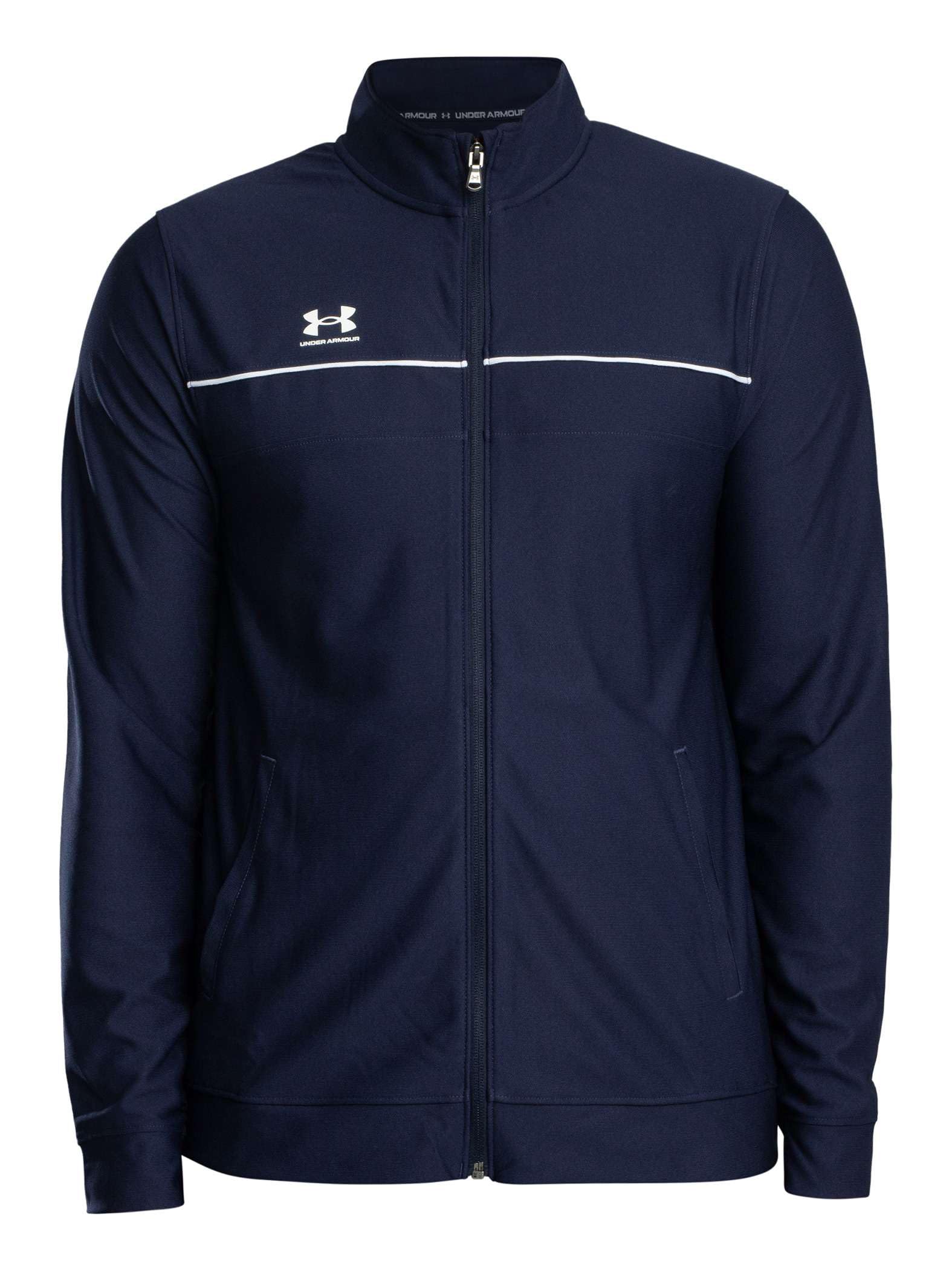 Under Armour Męski dres treningowy Challenger, męski dres treningowy z szybkoschnącym materiałem i zamkami do kostki, wygodna i wytrzymała odzież na siłownię do uprawiania sportu i treningu, granatowy
