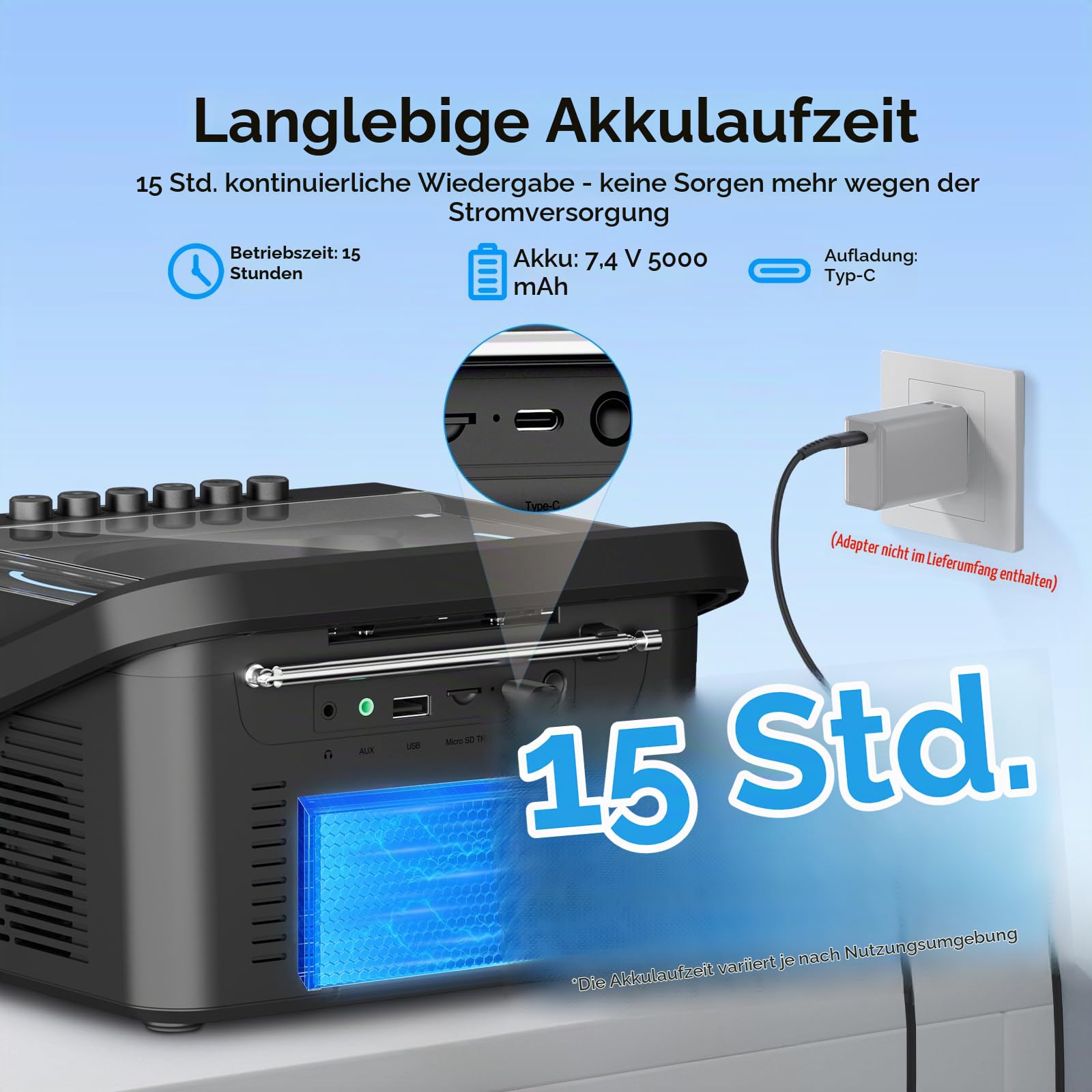Retekess TR642 CD Player mit Kassette, Boombox Kassettenspieler