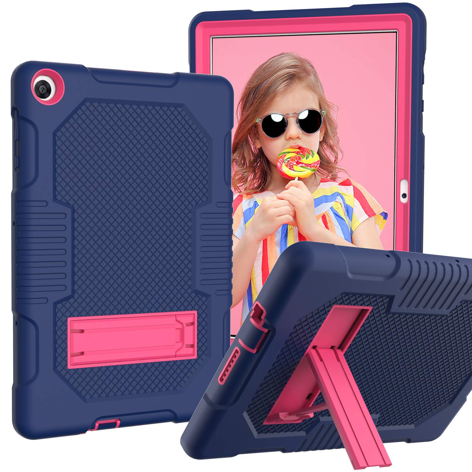 Case for Huawei MatePad T10/T10S, Silicone with Stand Protective Case for Huawei MatePad T10 AGR-L09 AGR-W09 9.7''/MatePad T10S AGS3-L09 AGS3-W09 10.1'' Tablet