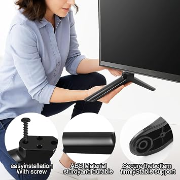 2 Pcs TV Stand Legs, Table Top TV Stand Base Replacement Bracket, Universal TV Legs Compatible with Samsung LG Sharp TVs Most 32-65 inch, Includes Installation Tool