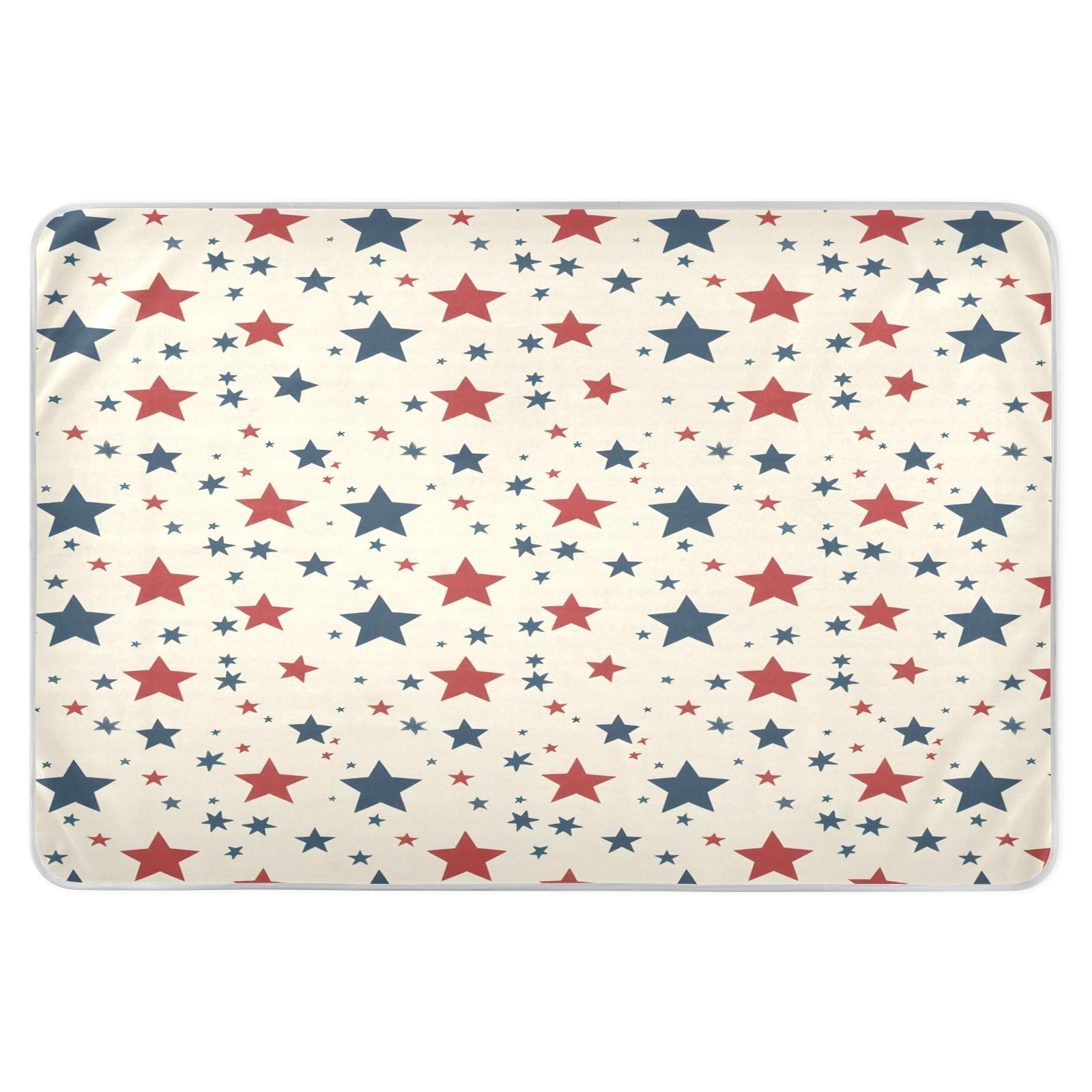 CEBUGI 34” x 52”Washable Underpads Heavy Absorbency Waterproof Incontinence Bed Pads Independence Day Stars Pee Pads for Adults Kids and Baby