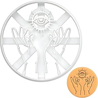 BAKERLOGY Mystic Hands with Eye Cookie Cutter - Detailed Biscuit Cutter Design for Baking and Crafts, ideal on fondant, do...
