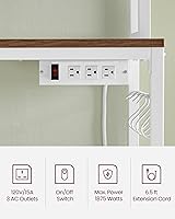 Vista 6 de VASAGLE Estante de panadería con toma de corriente, soporte para microondas, estante de almacenamiento de utilidad alto para cocina, con panel