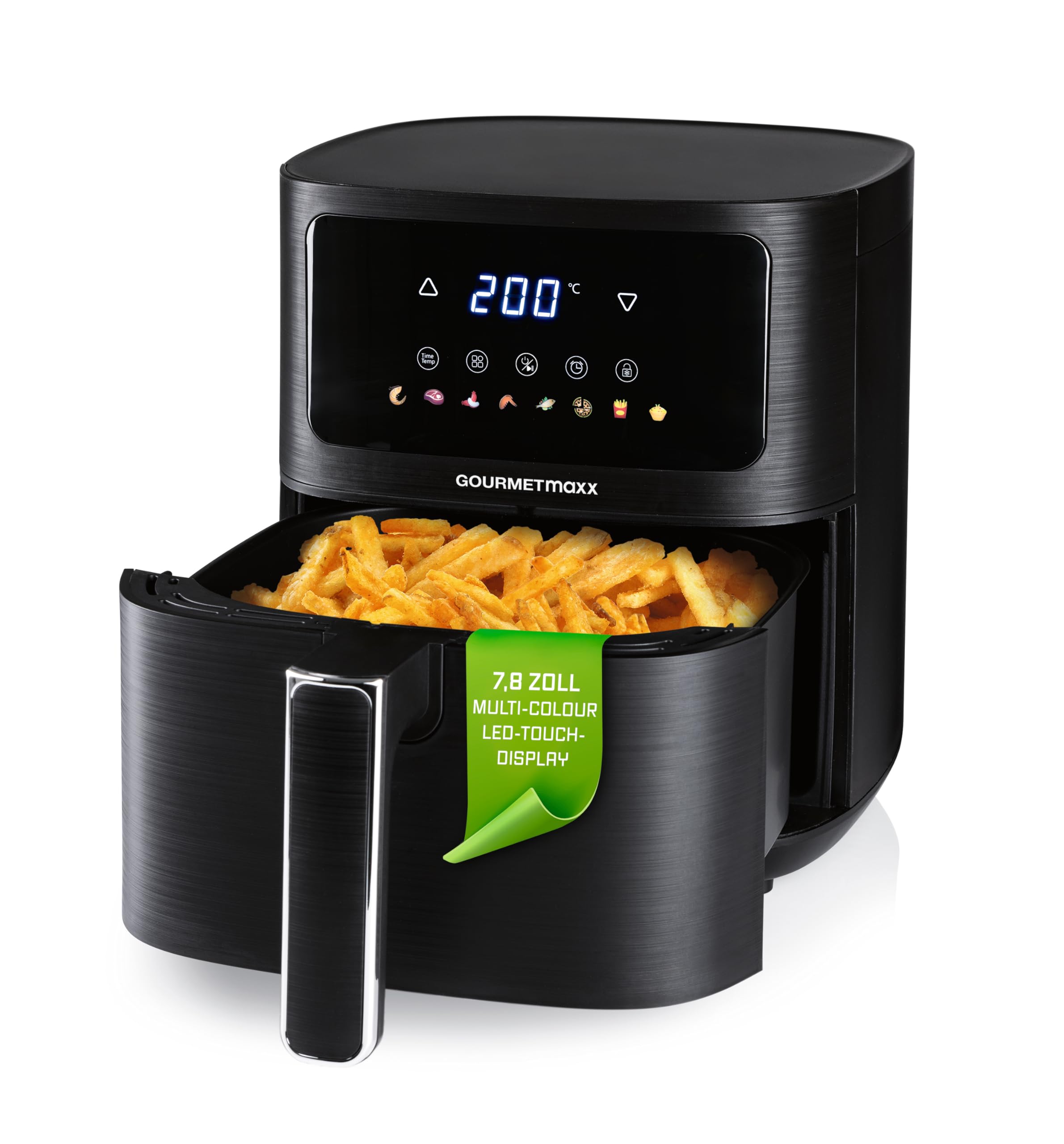 GOURMETmaxx AirGenius frytkownica na gorące powietrze, 4,5 l, frytkownica z 6 funkcjami, 8 programów, mini piekarnik, niskotłuszczowe potrawy dla maks. 3 osób, frytkownica na gorące powietrze z