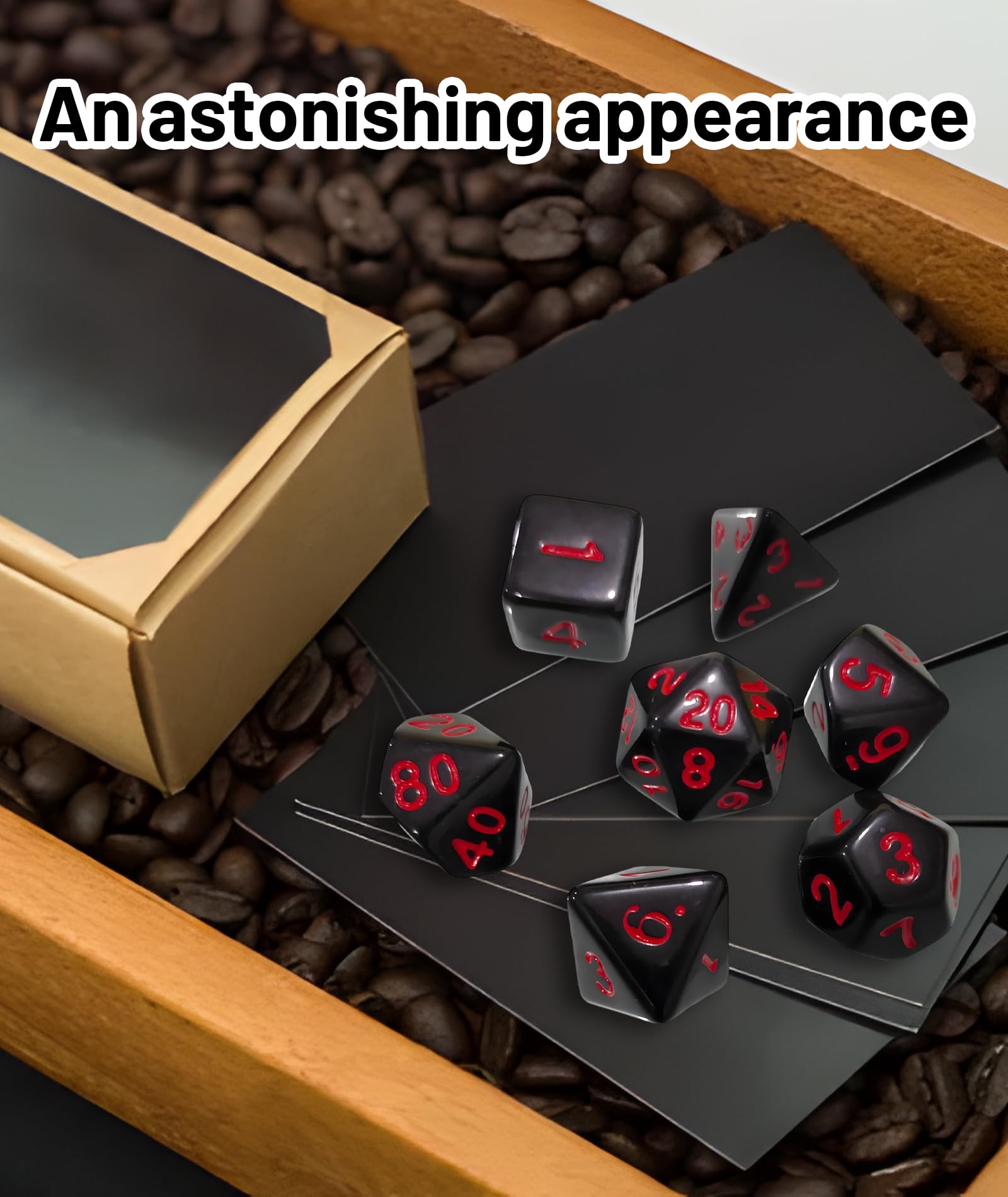 7Pcs polyhedral dice, Polyhedral Dice for RPG Games, D4 D6 D8 D10 D12 D20 for Sided Dice, Playing for Tabletop Gaming Accessories 3